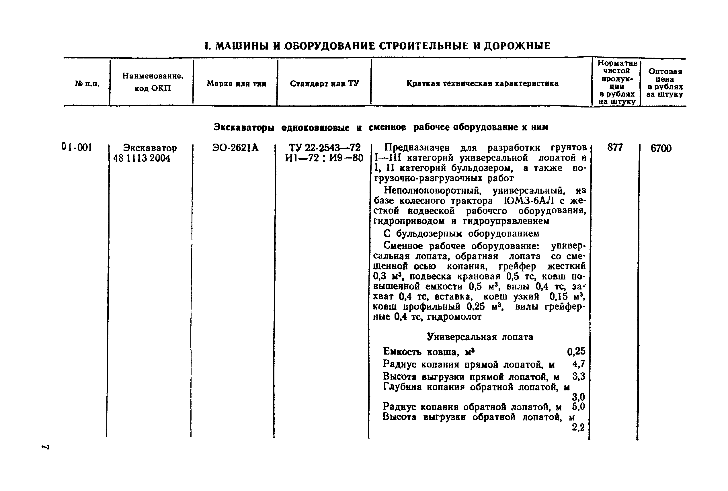 Прейскурант 22-01