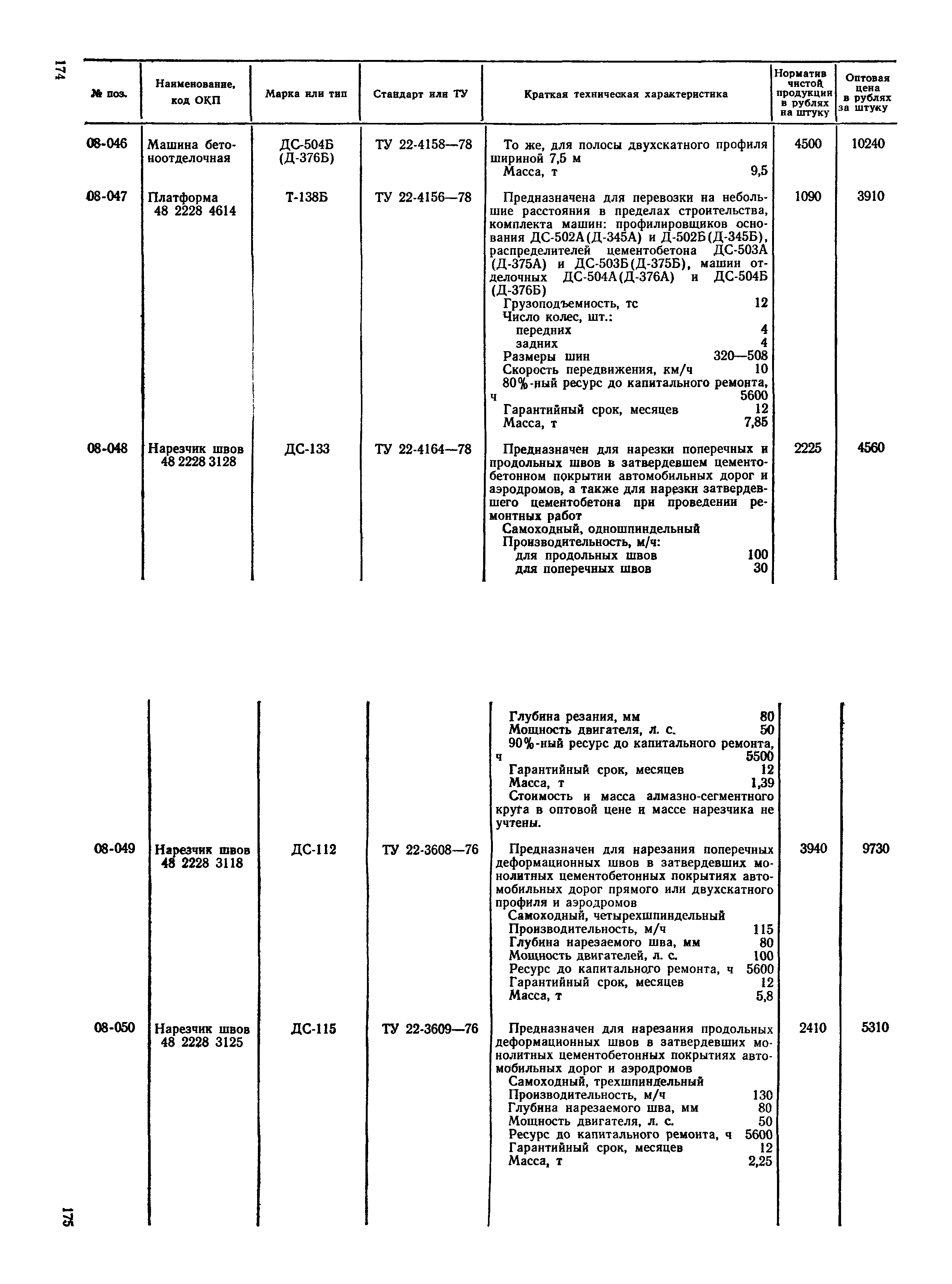 Прейскурант 22-01