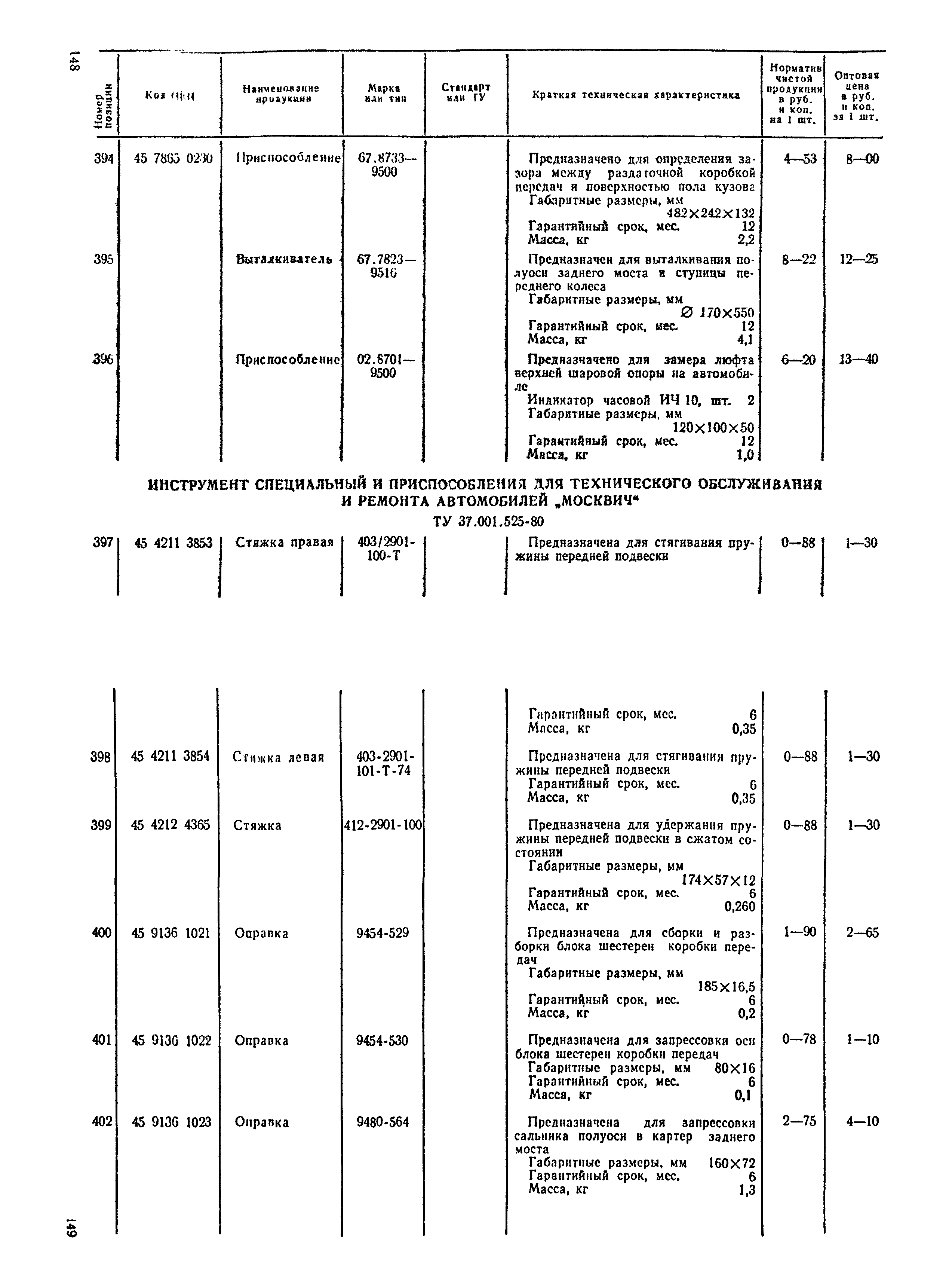 Прейскурант 24-04-01