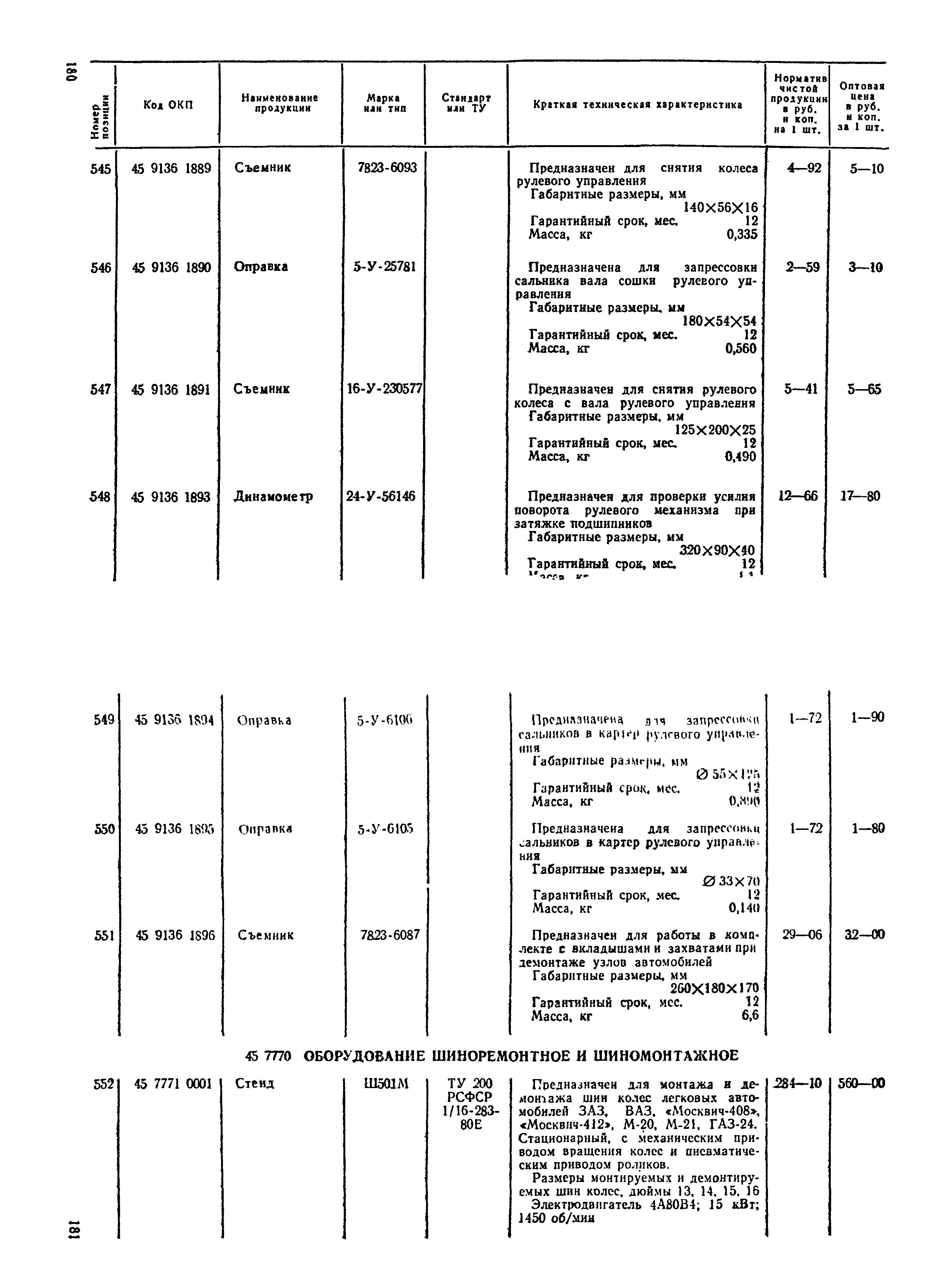 Прейскурант 24-04-01