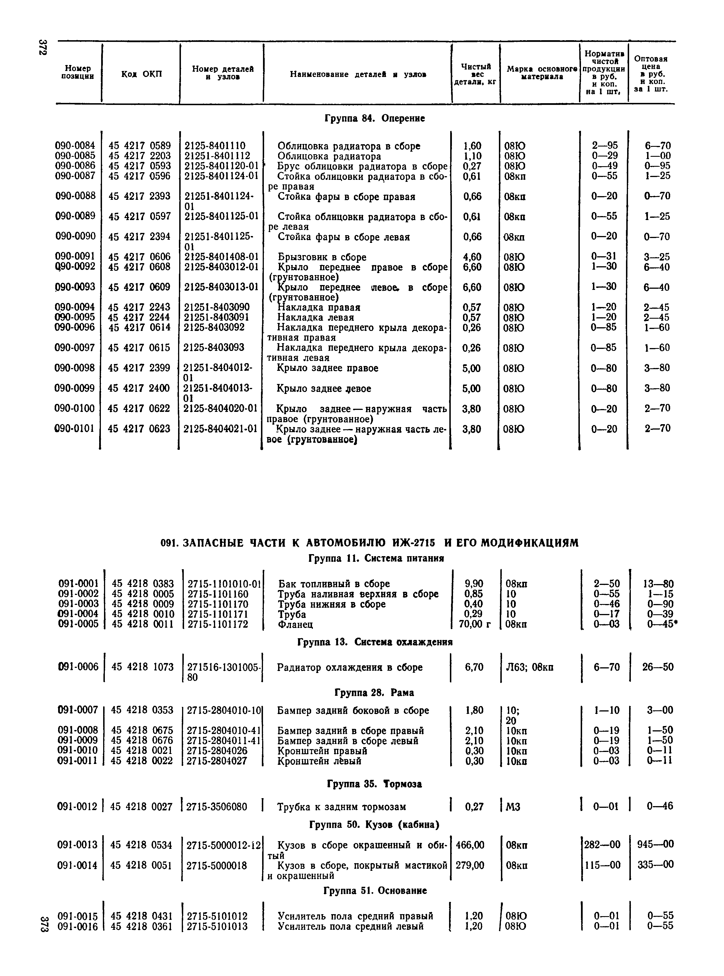 Прейскурант 27-07