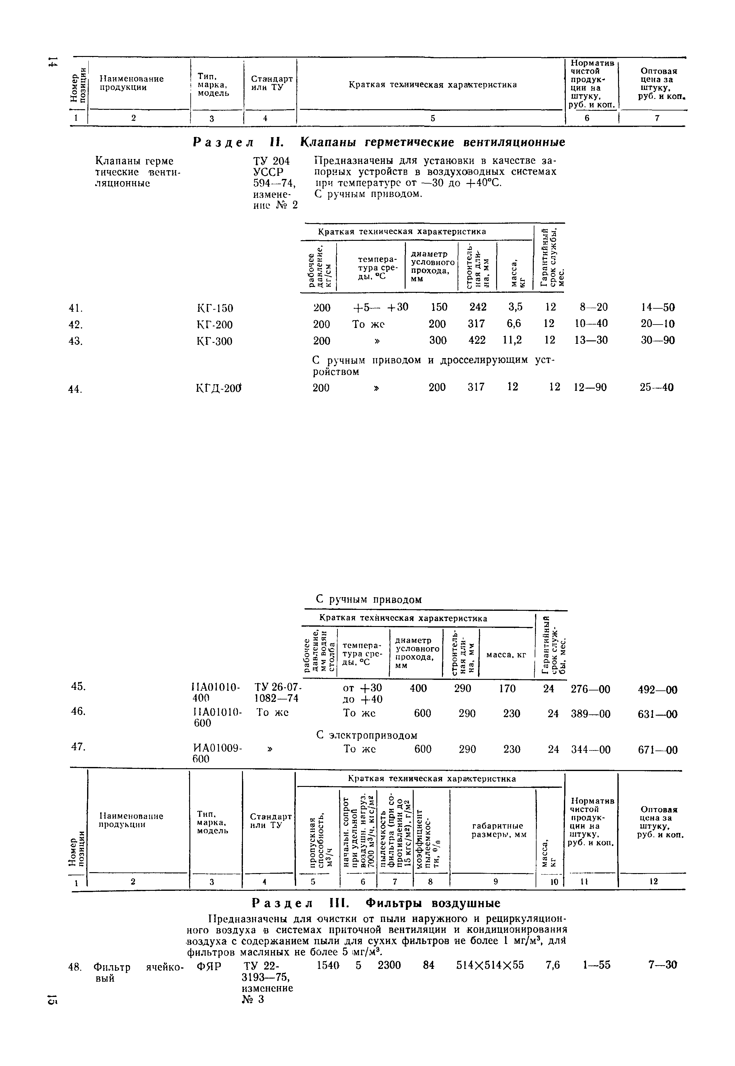 Прейскурант 23-12-40