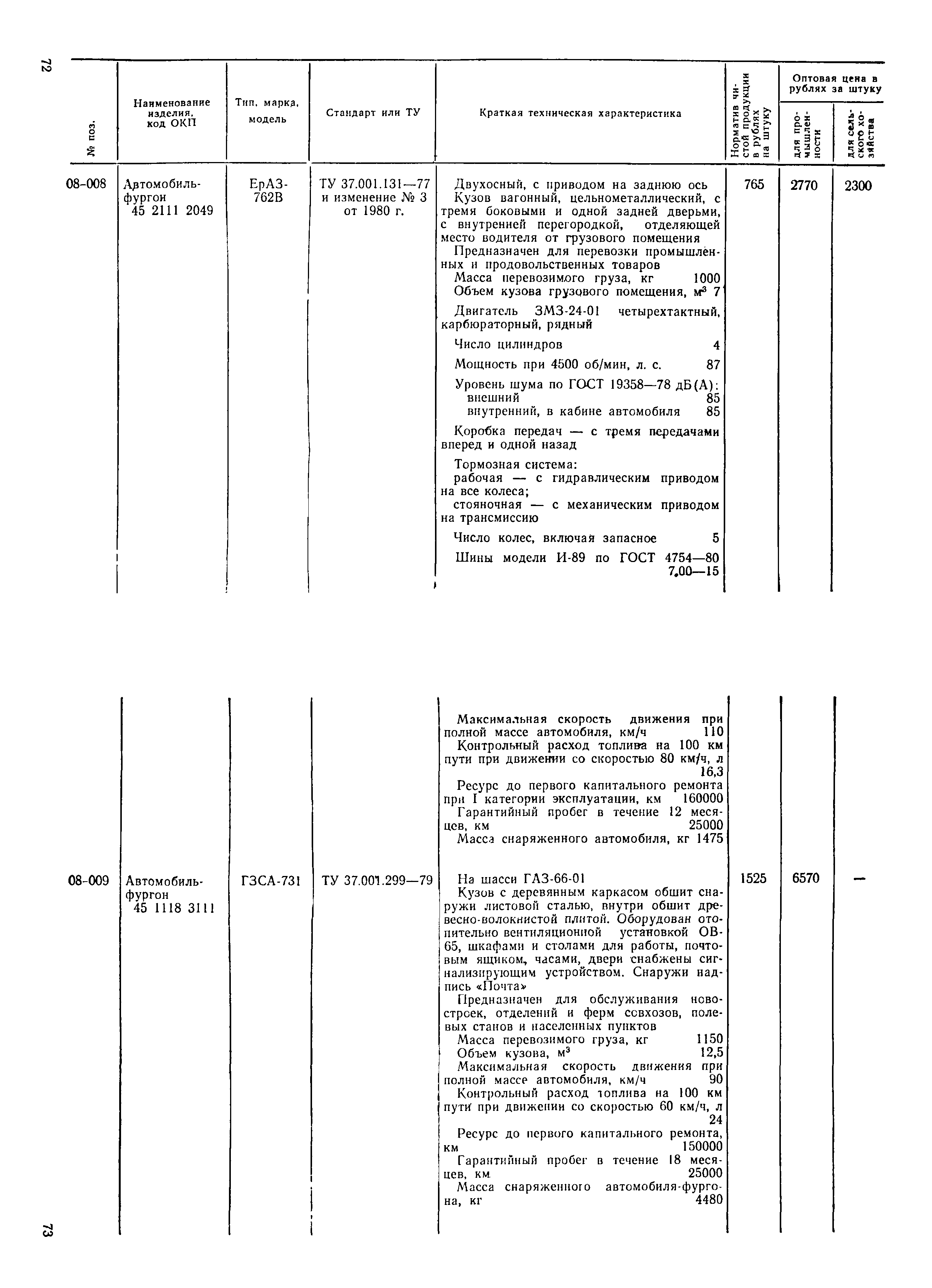 Прейскурант 21-01