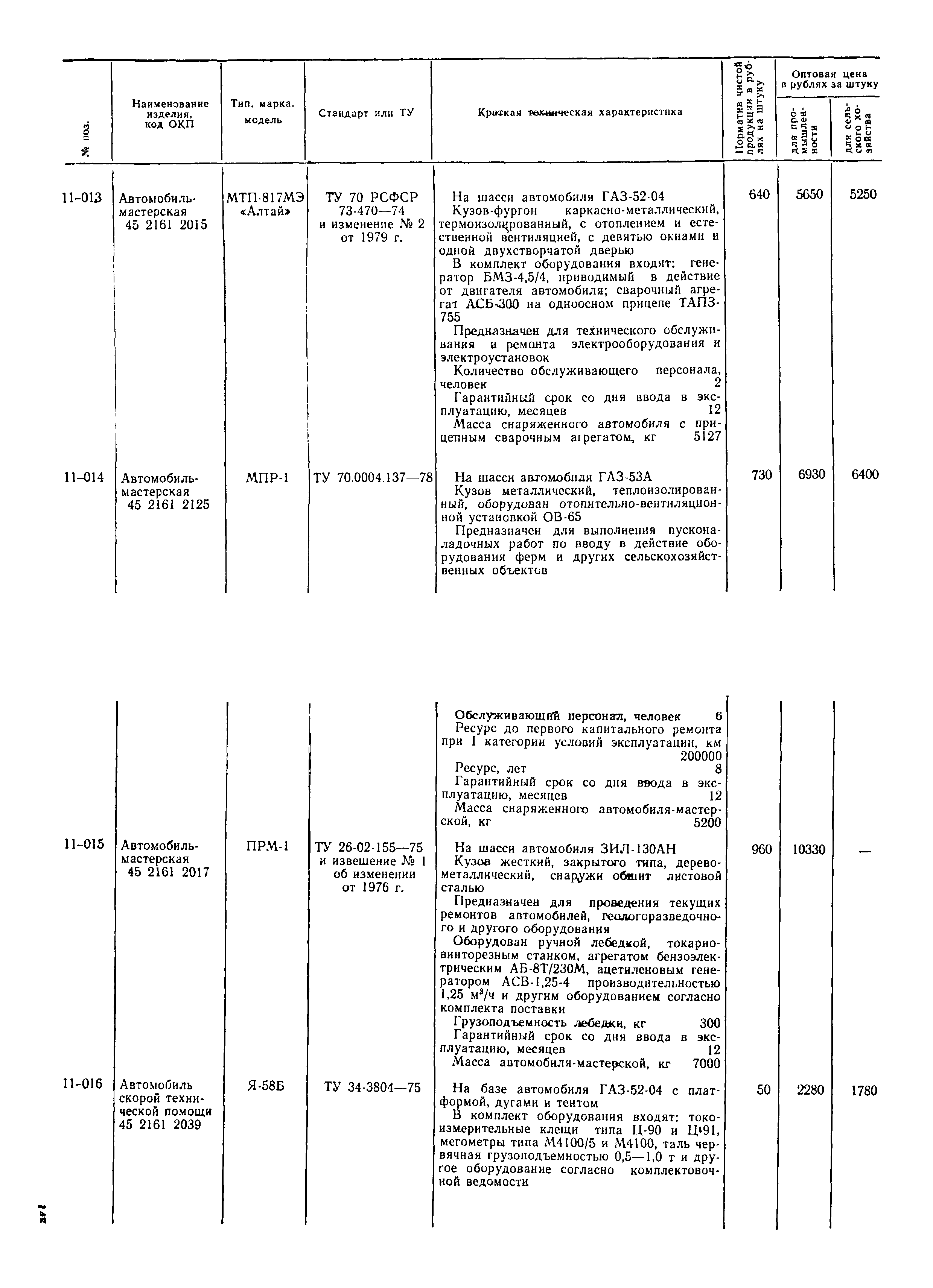 Прейскурант 21-01