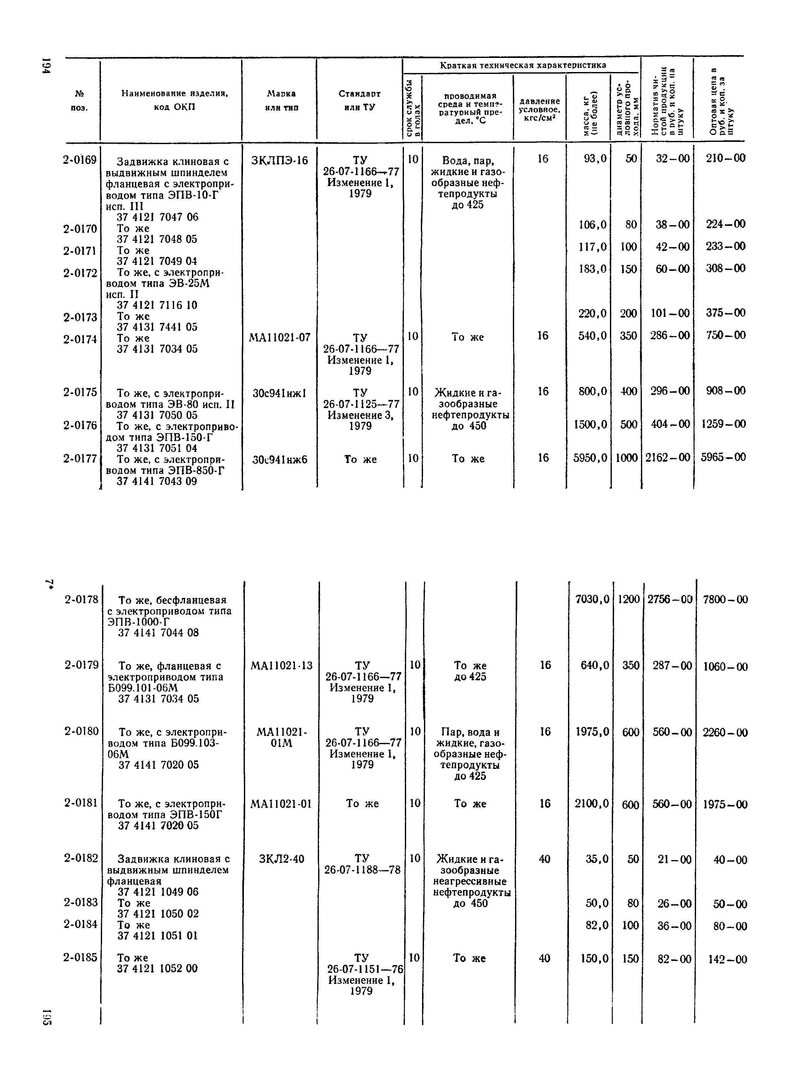 Прейскурант 23-07