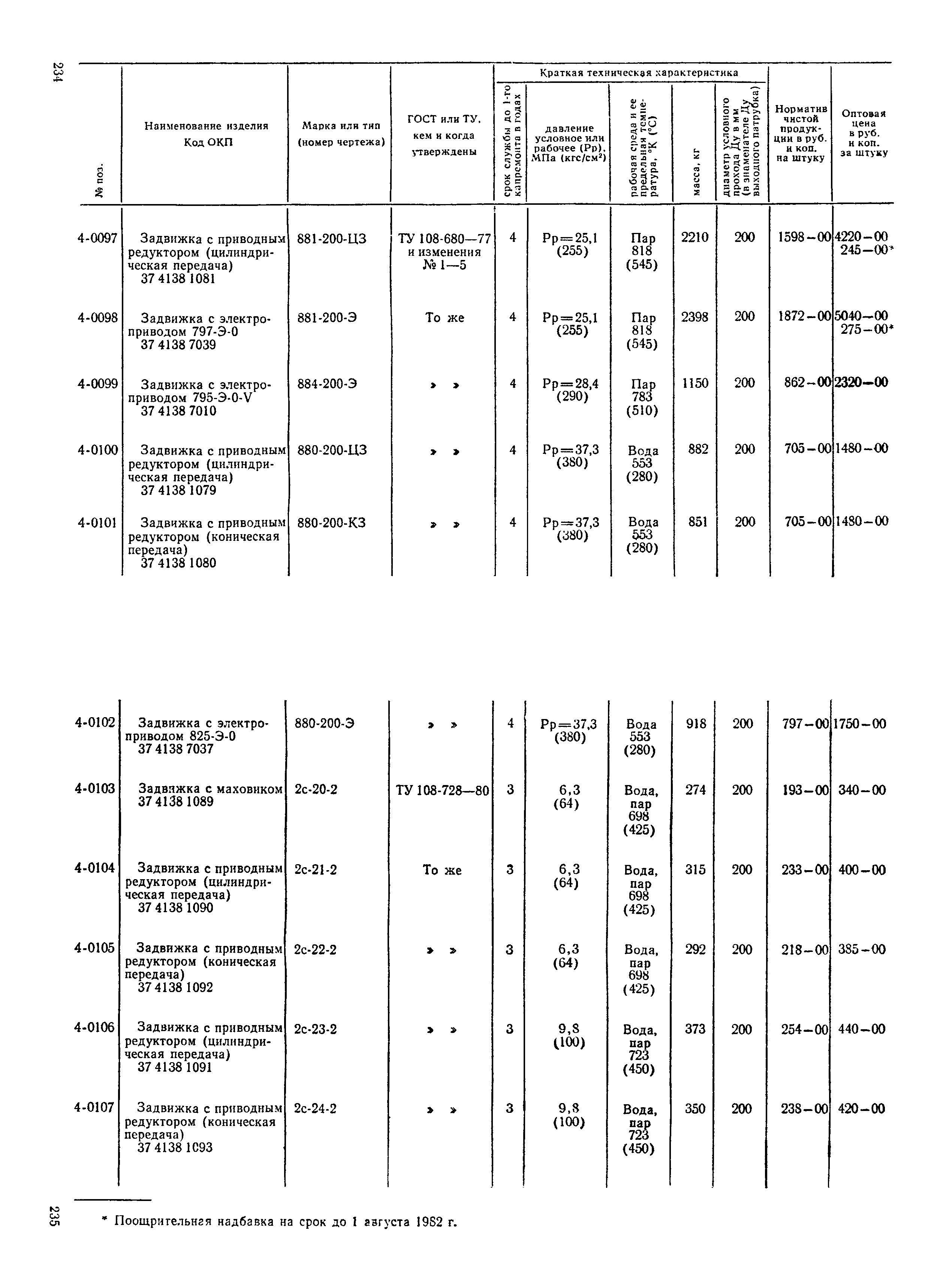 Прейскурант 23-07