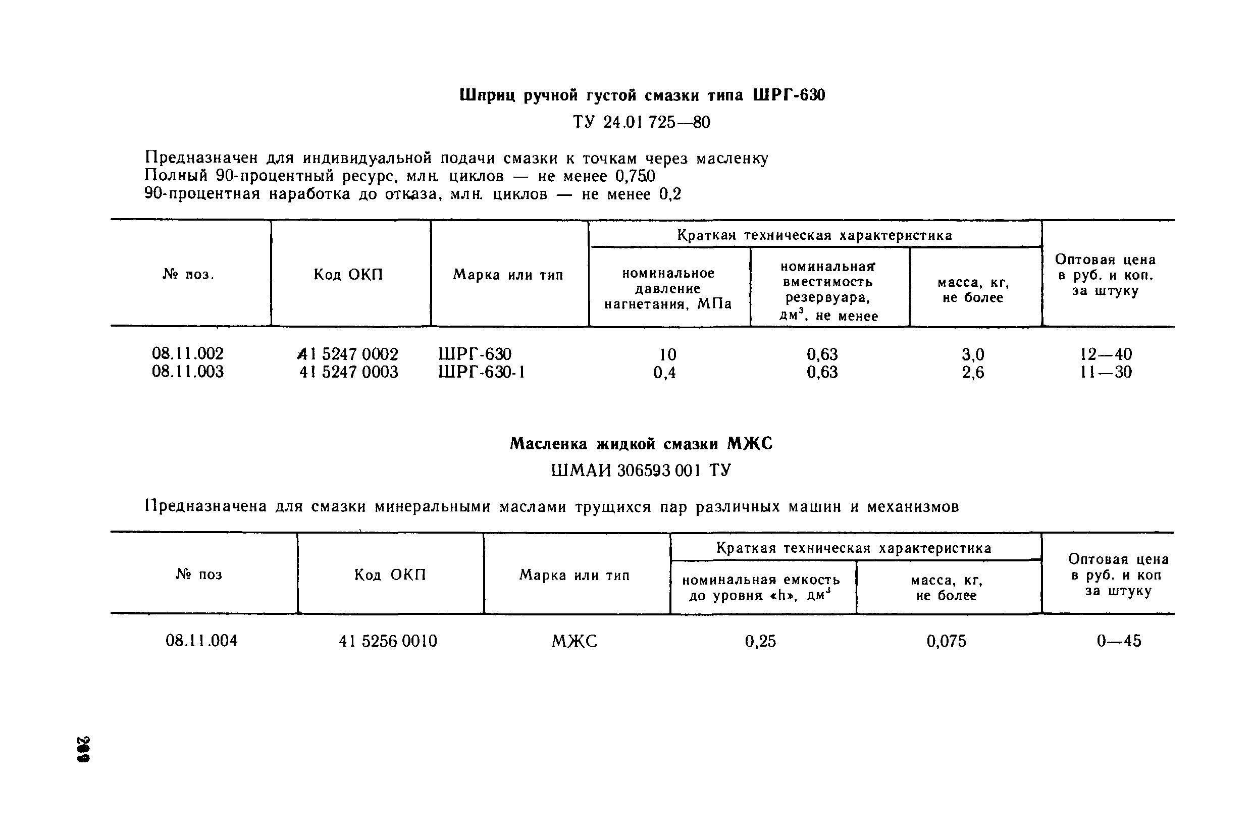 Прейскурант 18-08-38