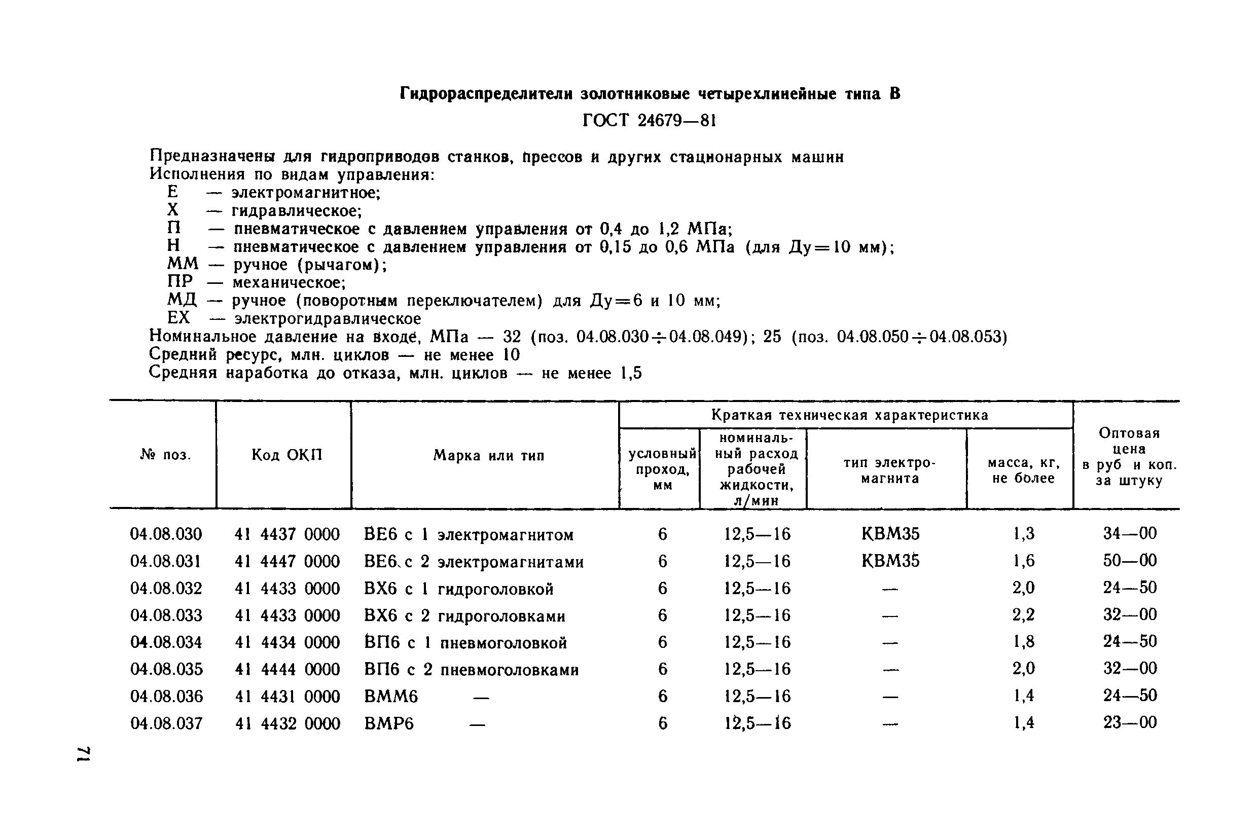 Прейскурант 18-08-38