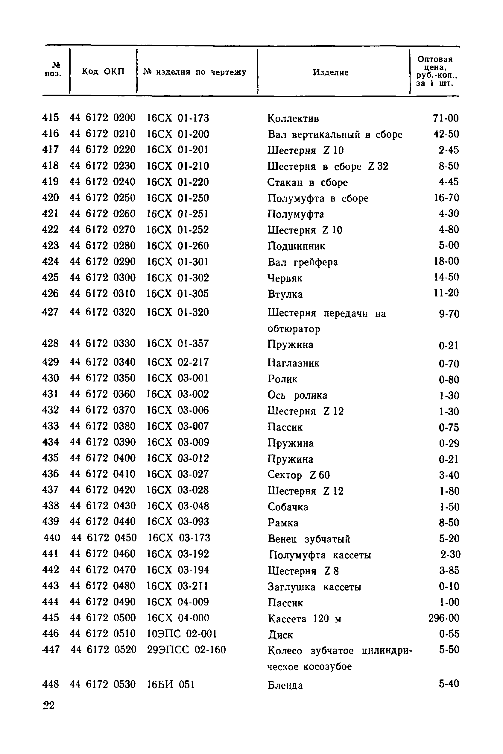 Прейскурант 27-01-30