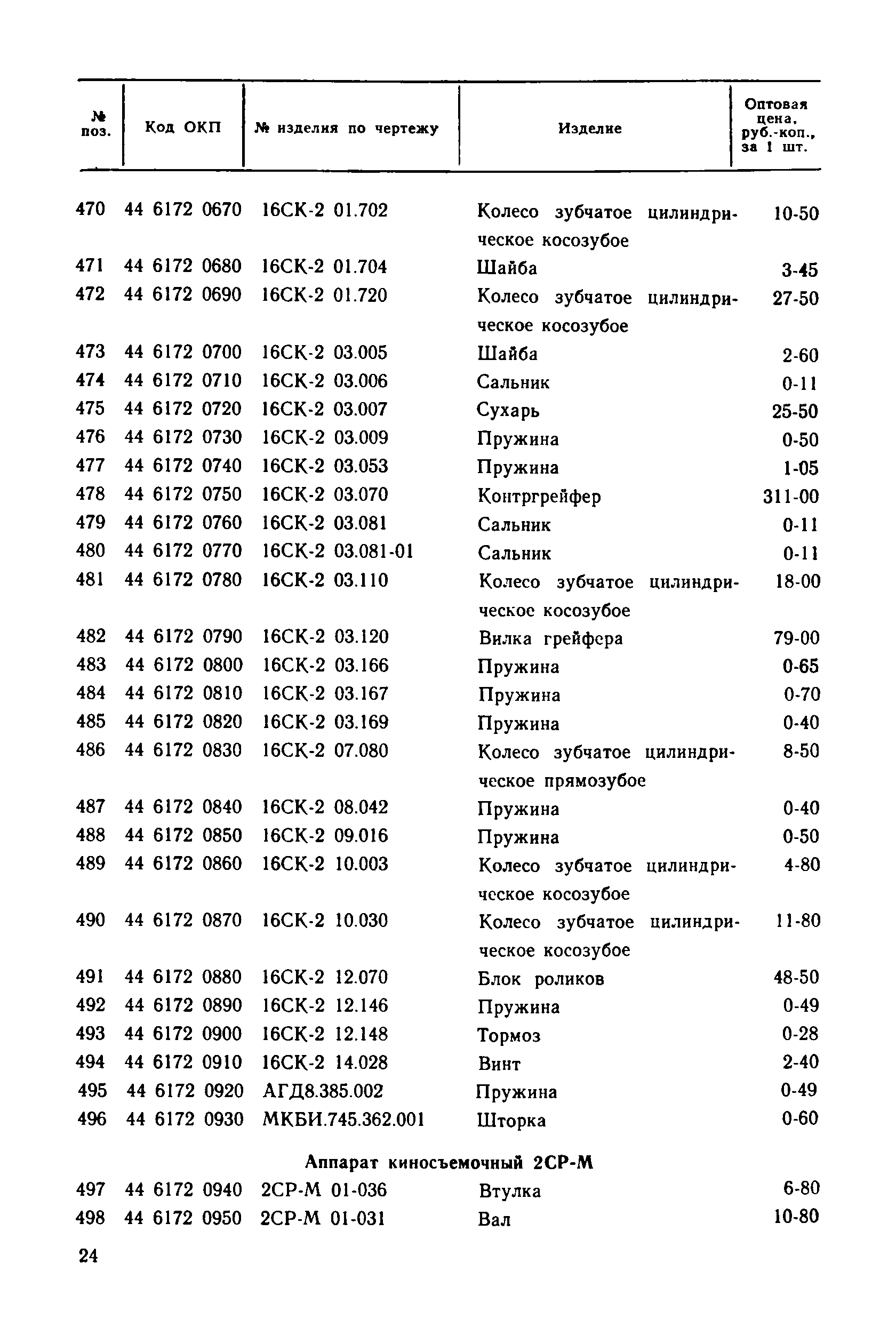 Прейскурант 27-01-30