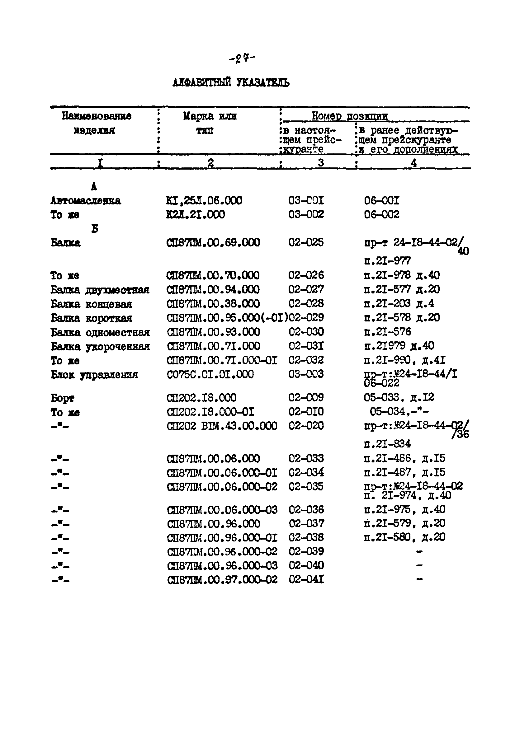 Прейскурант 24-18-44