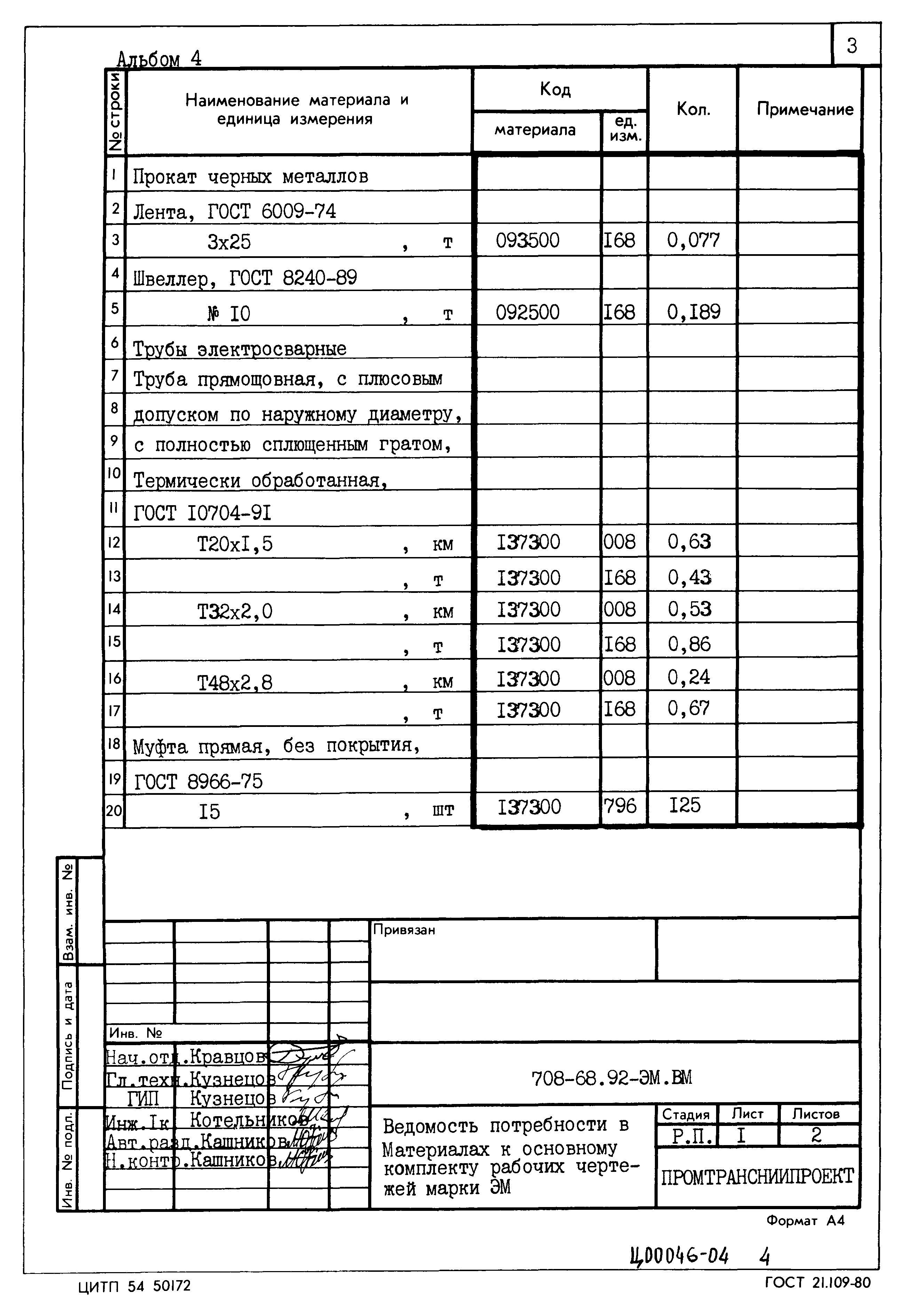 Типовой проект 708-68.92