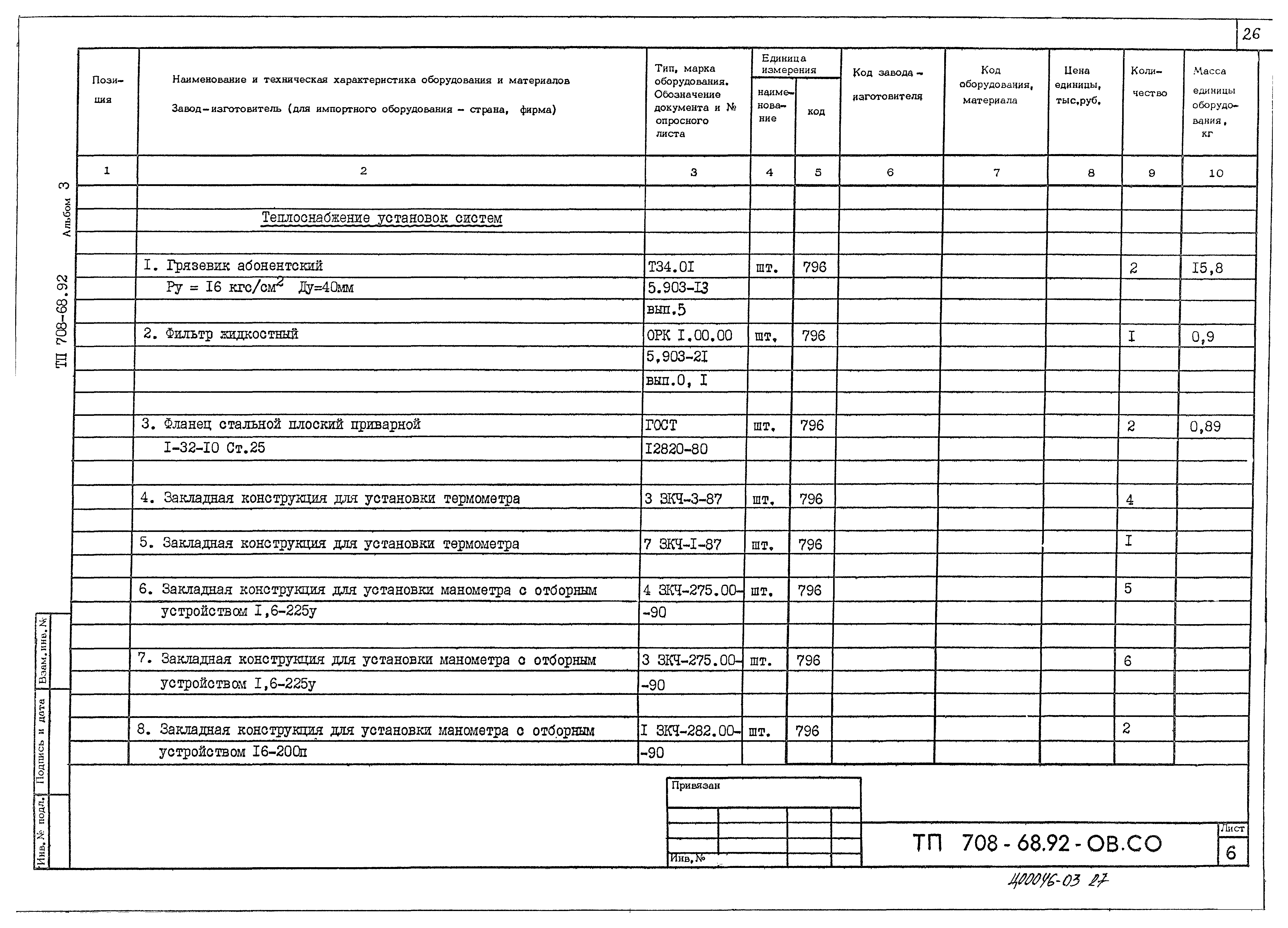 Типовой проект 708-68.92