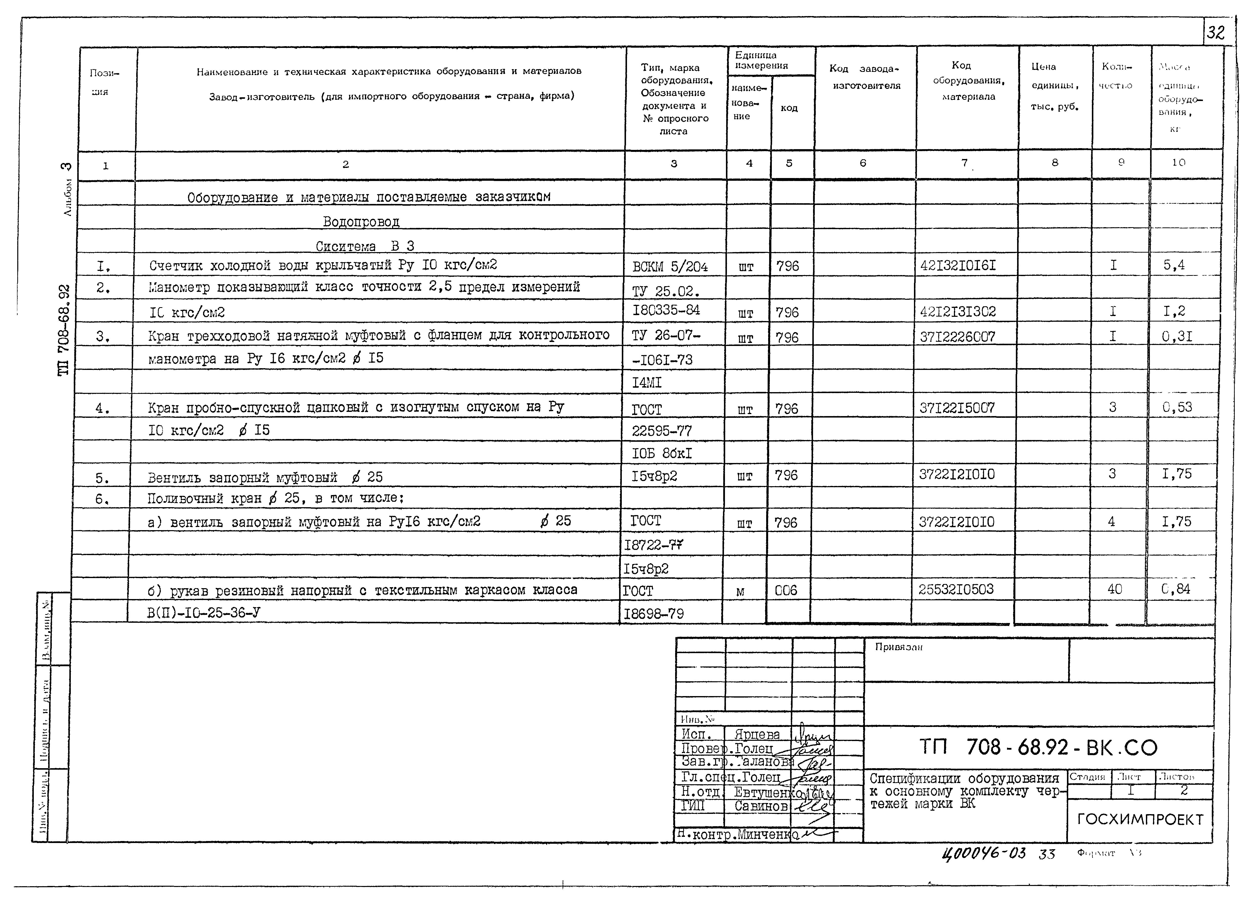 Типовой проект 708-68.92