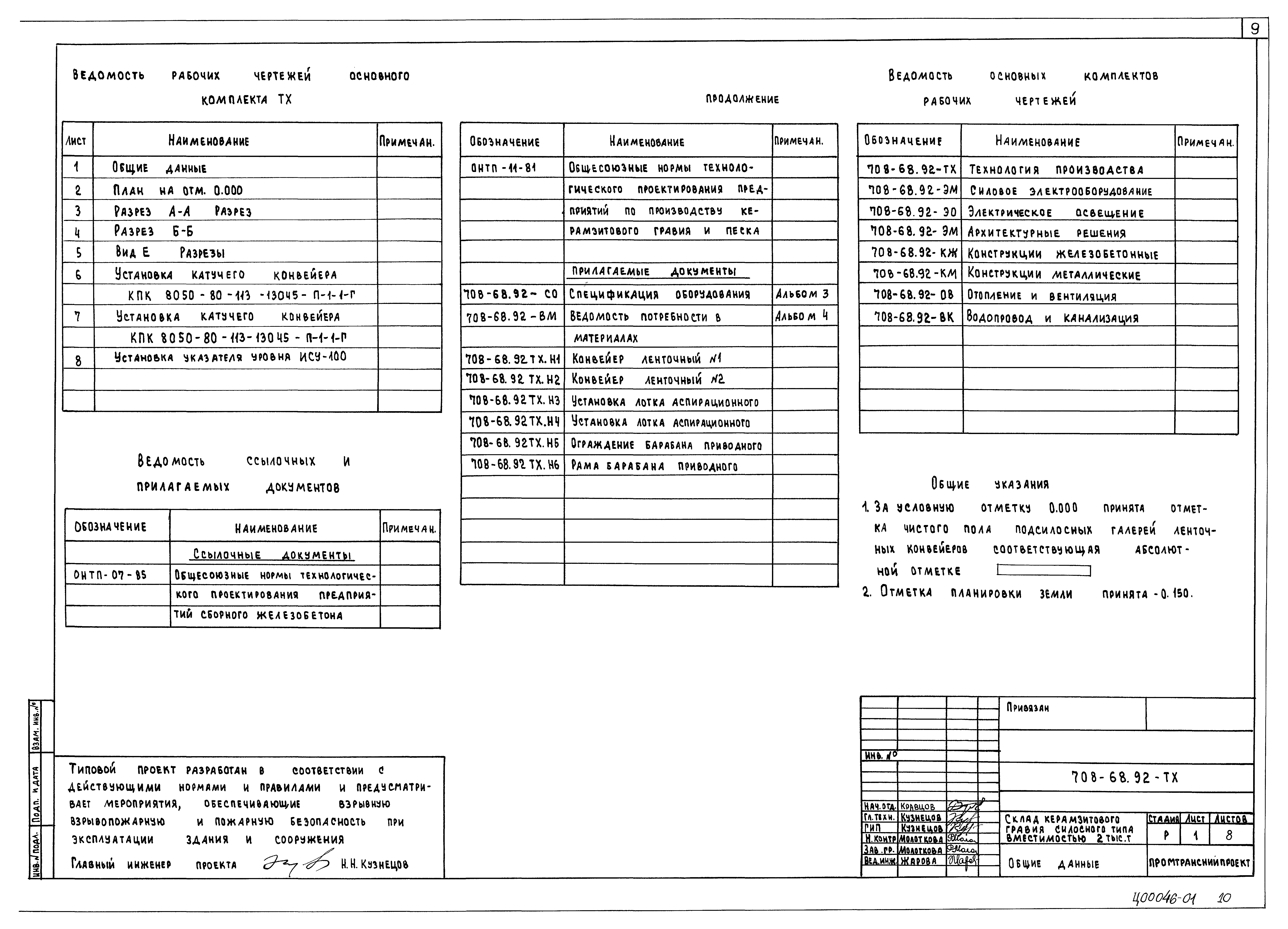 Типовой проект 708-68.92