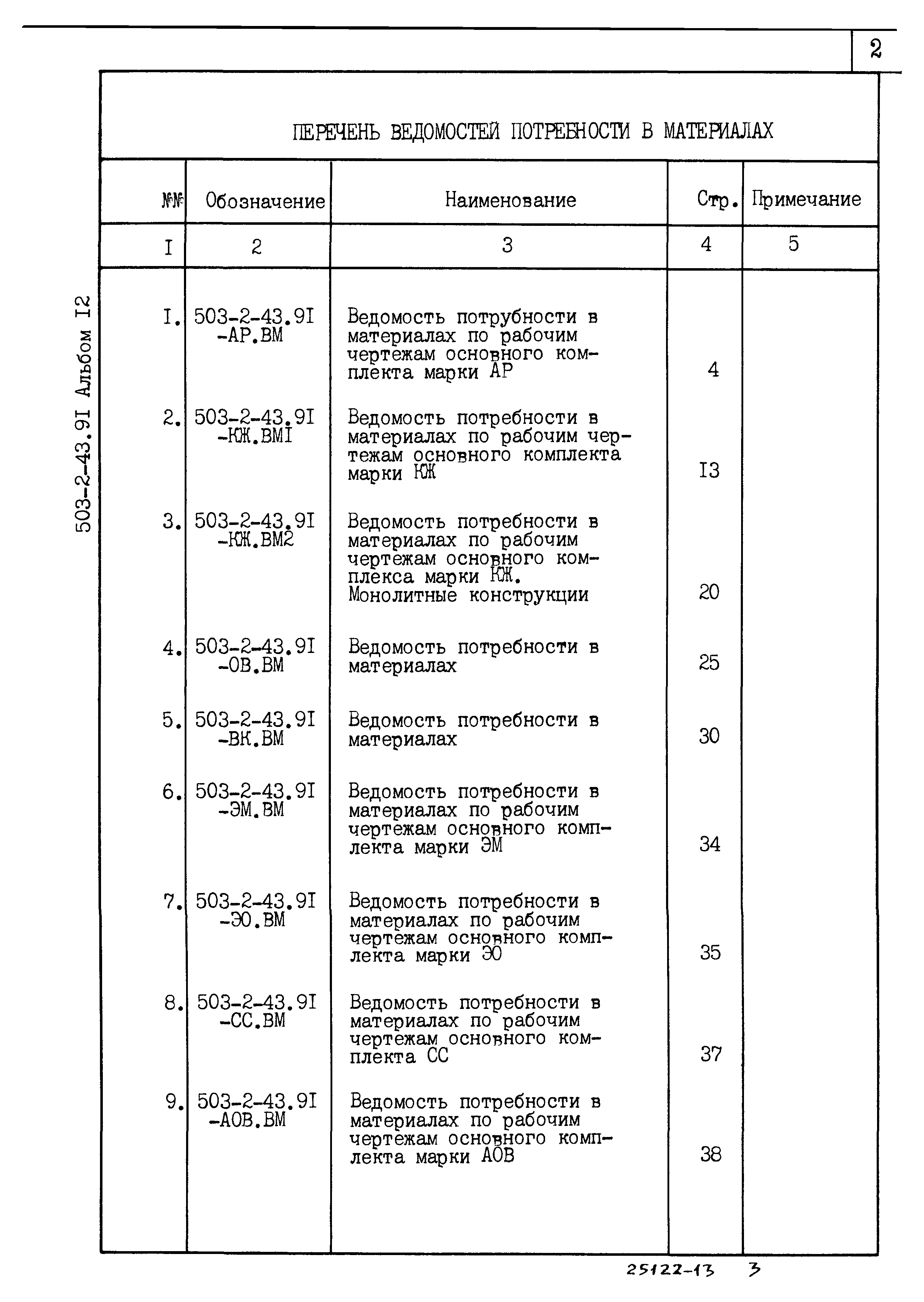 Типовой проект 503-2-43.91