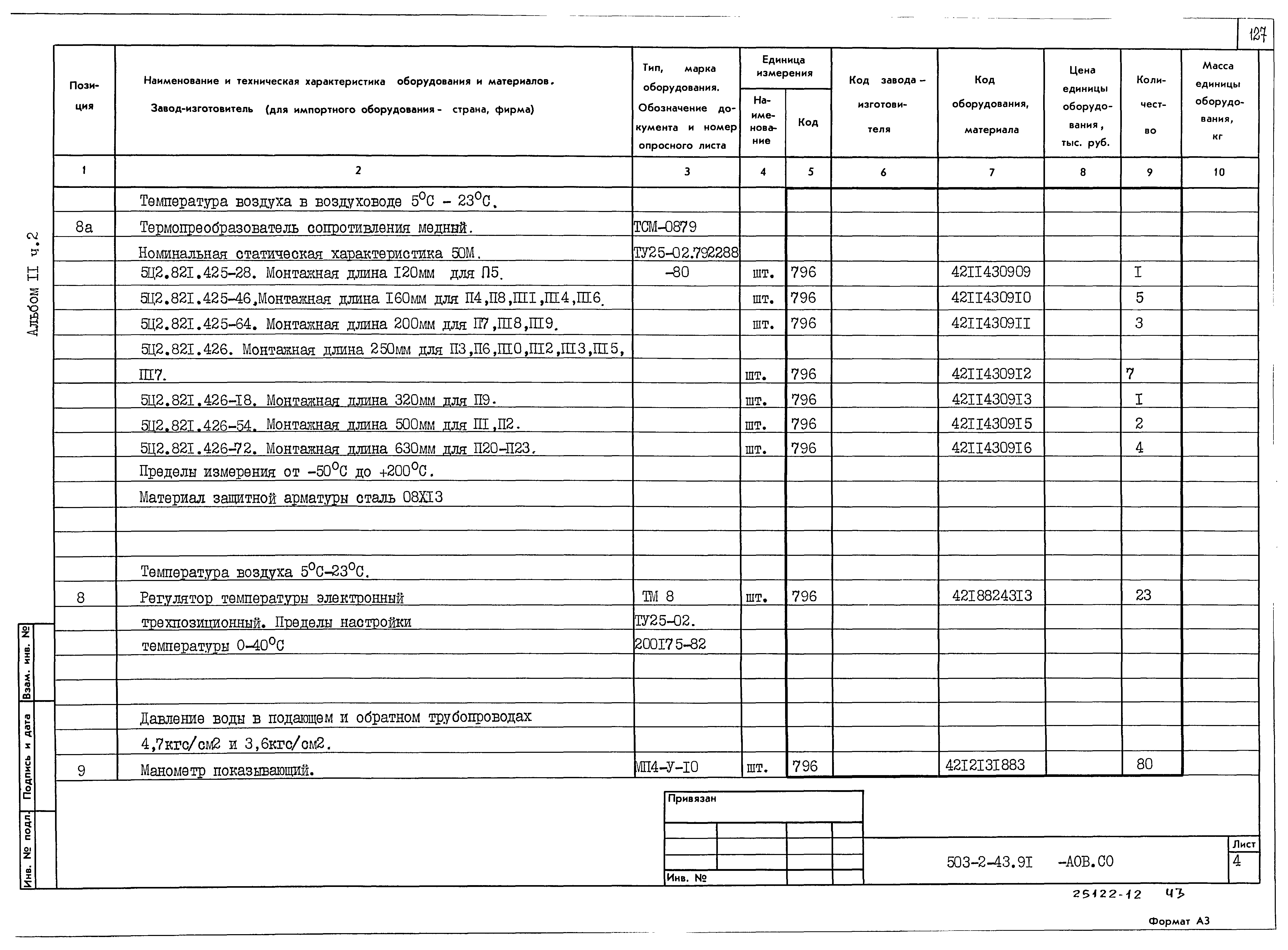Типовой проект 503-2-43.91