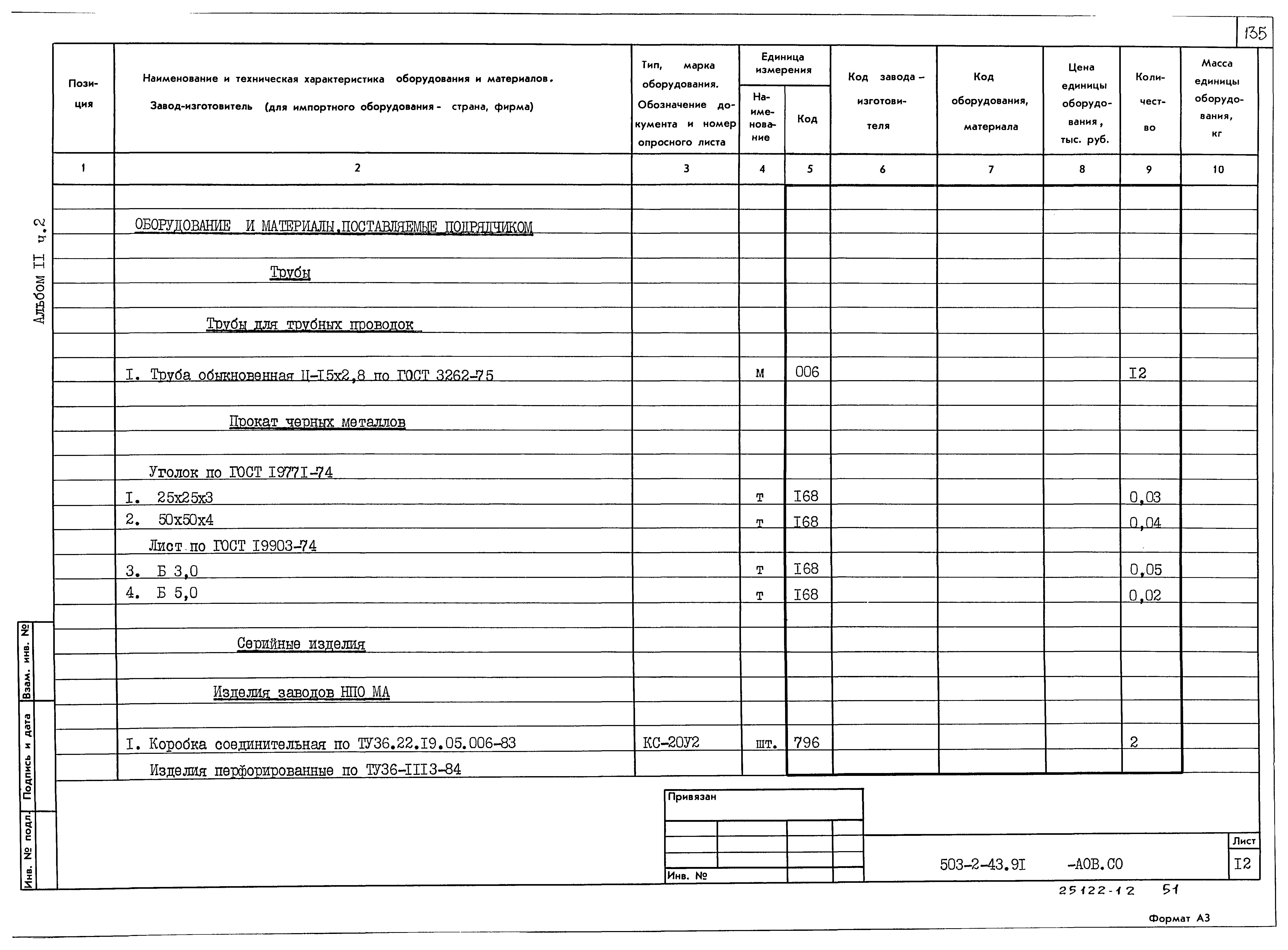Типовой проект 503-2-43.91