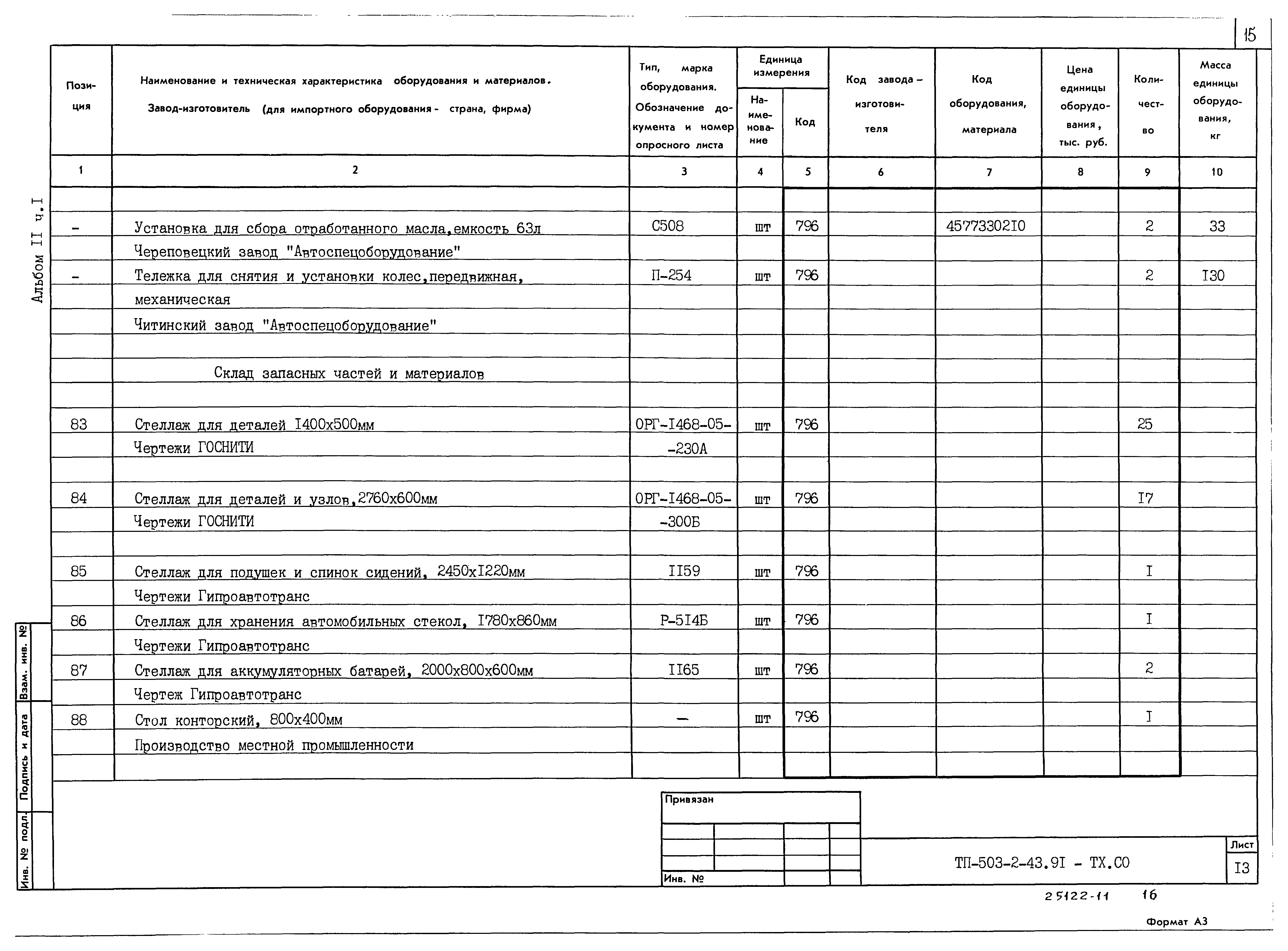 Типовой проект 503-2-43.91