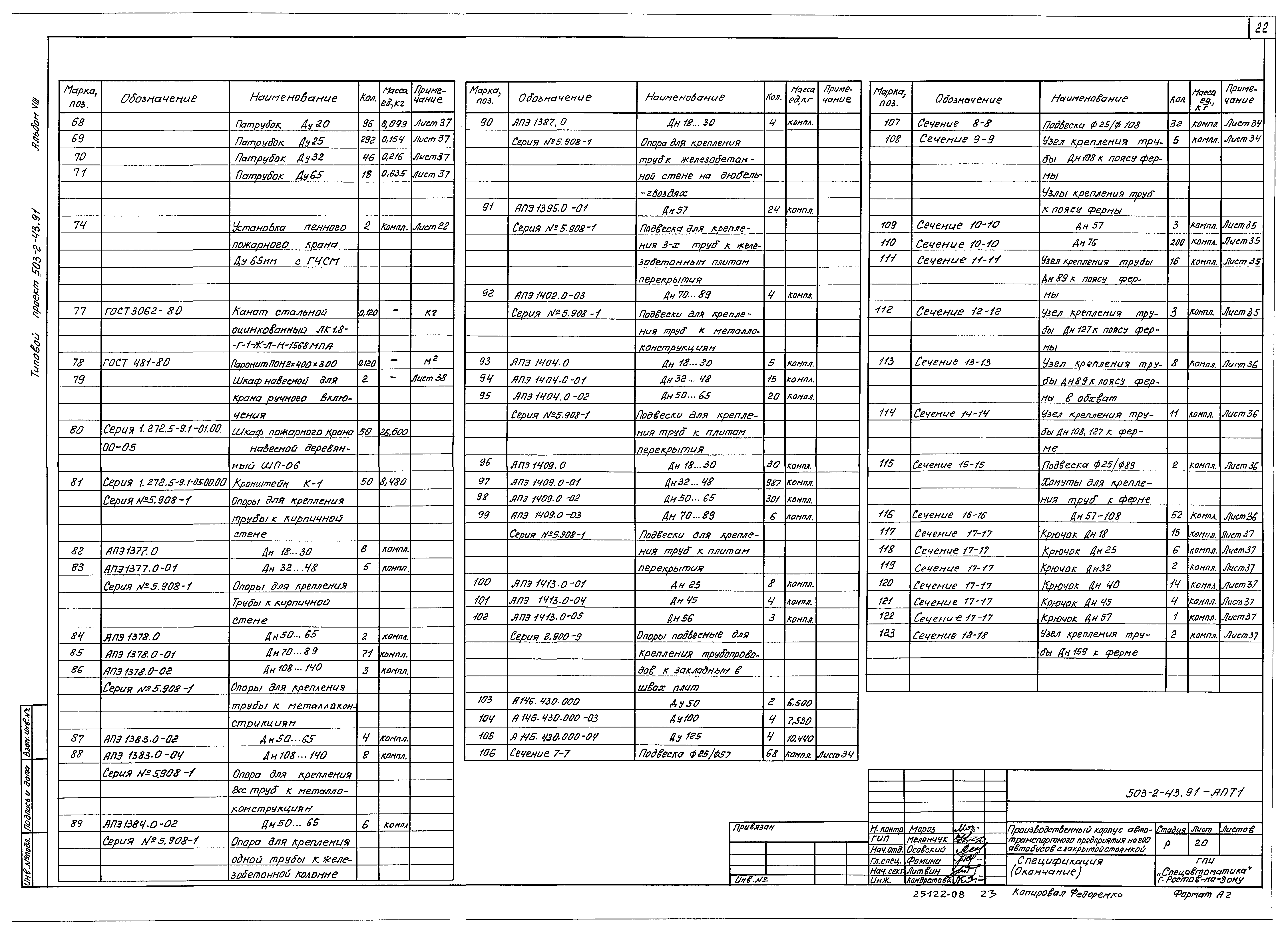 Типовой проект 503-2-43.91
