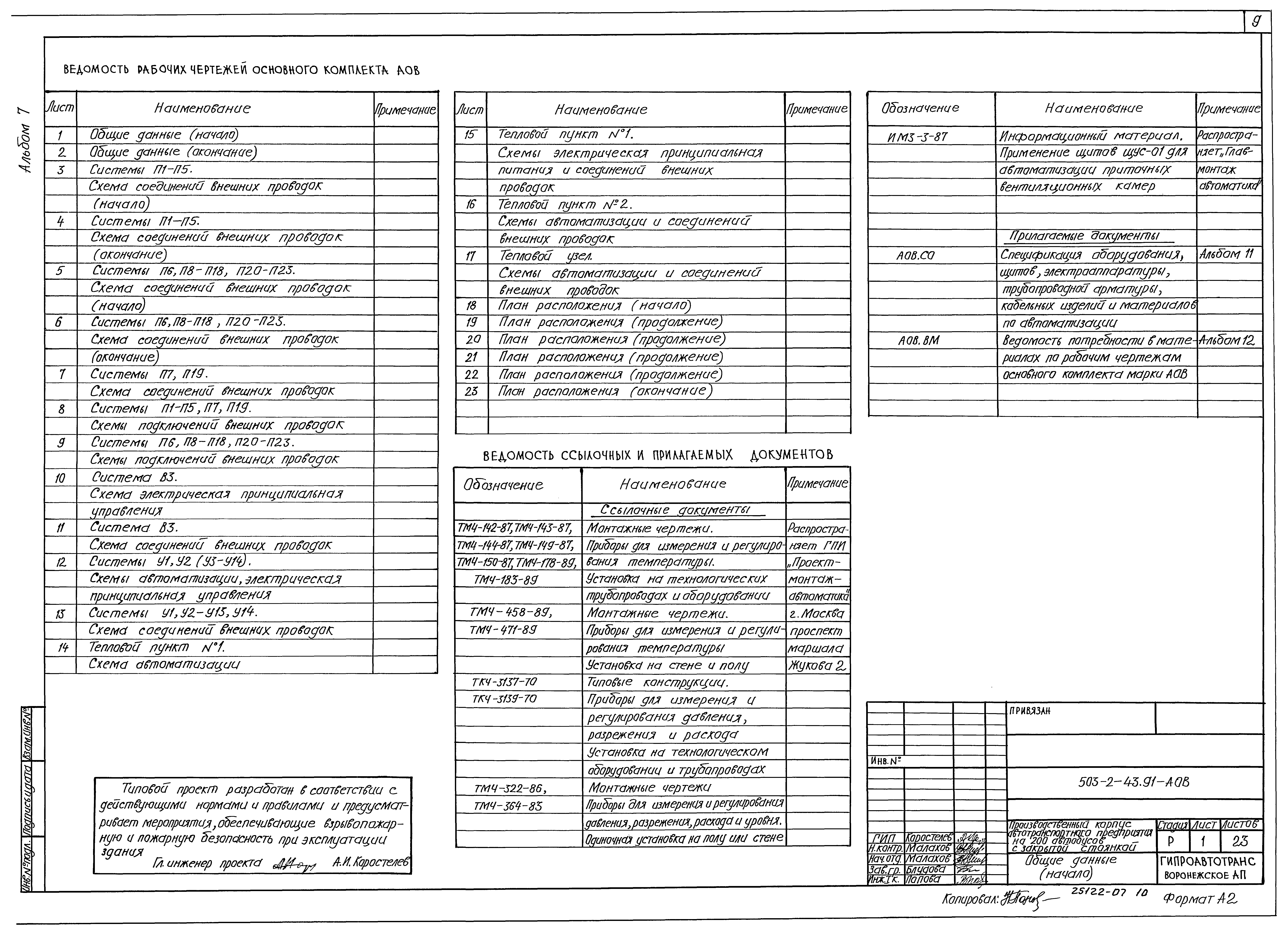 Типовой проект 503-2-43.91