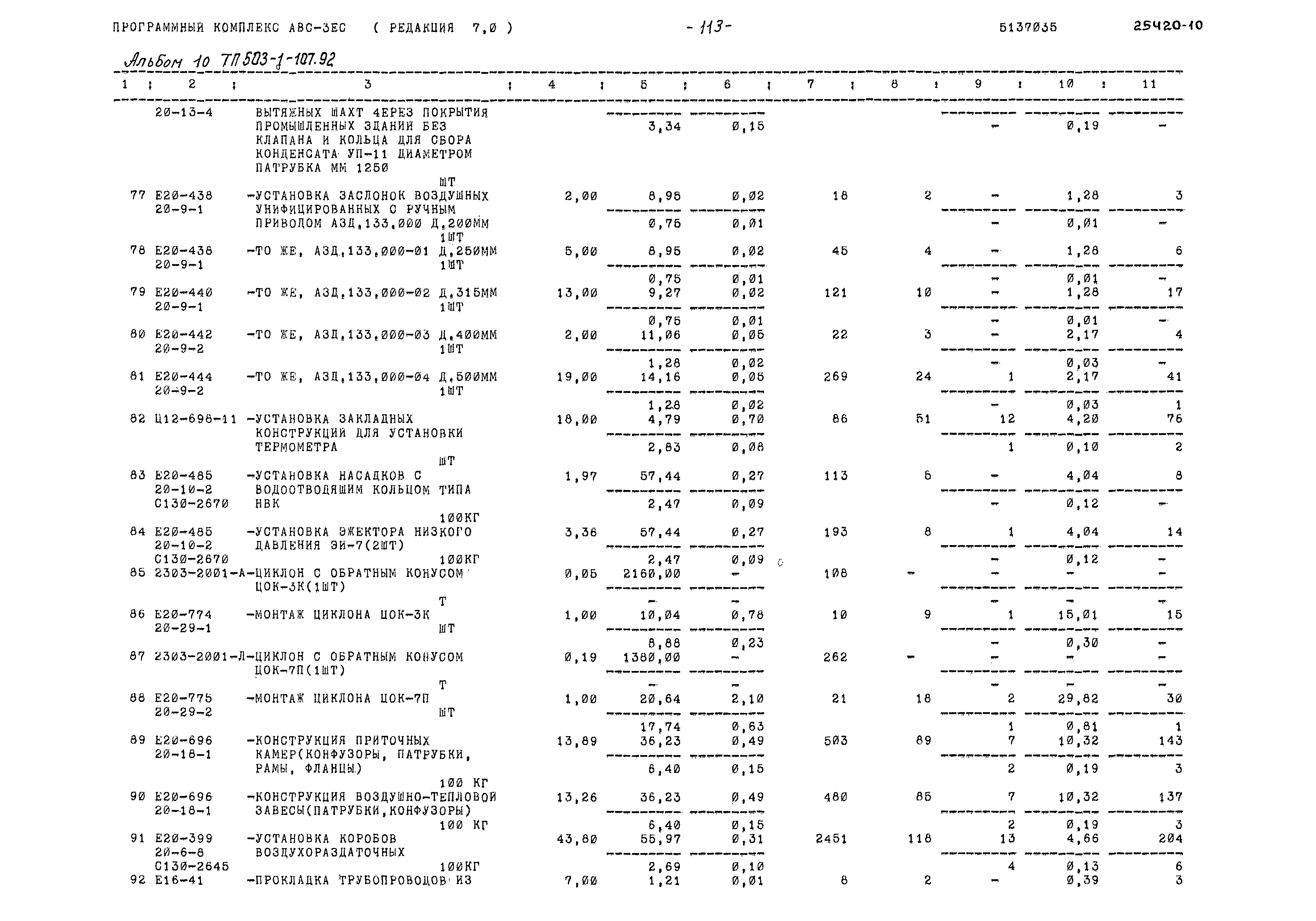 Типовой проект 503-1-107.92