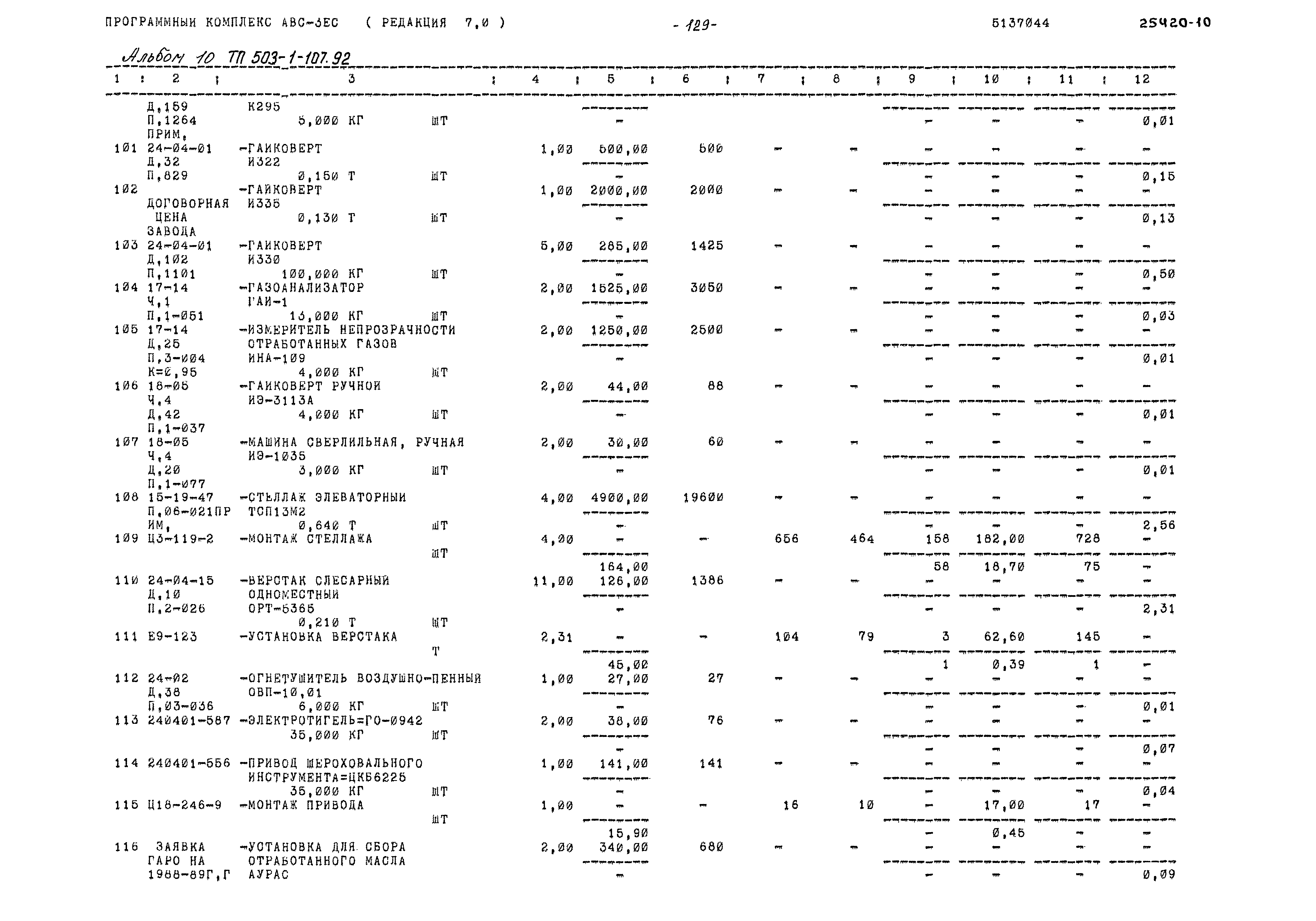 Типовой проект 503-1-107.92