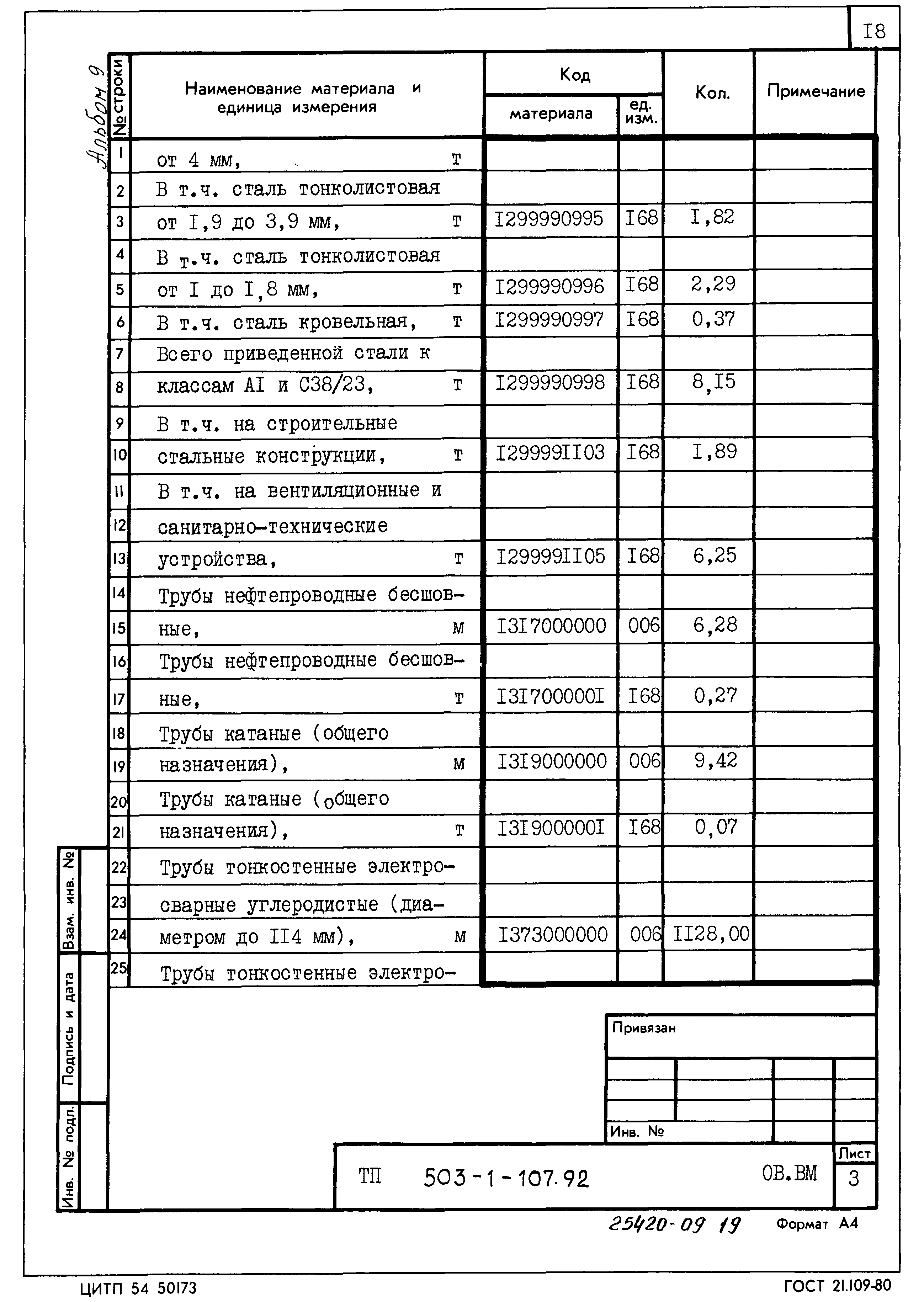 Типовой проект 503-1-107.92