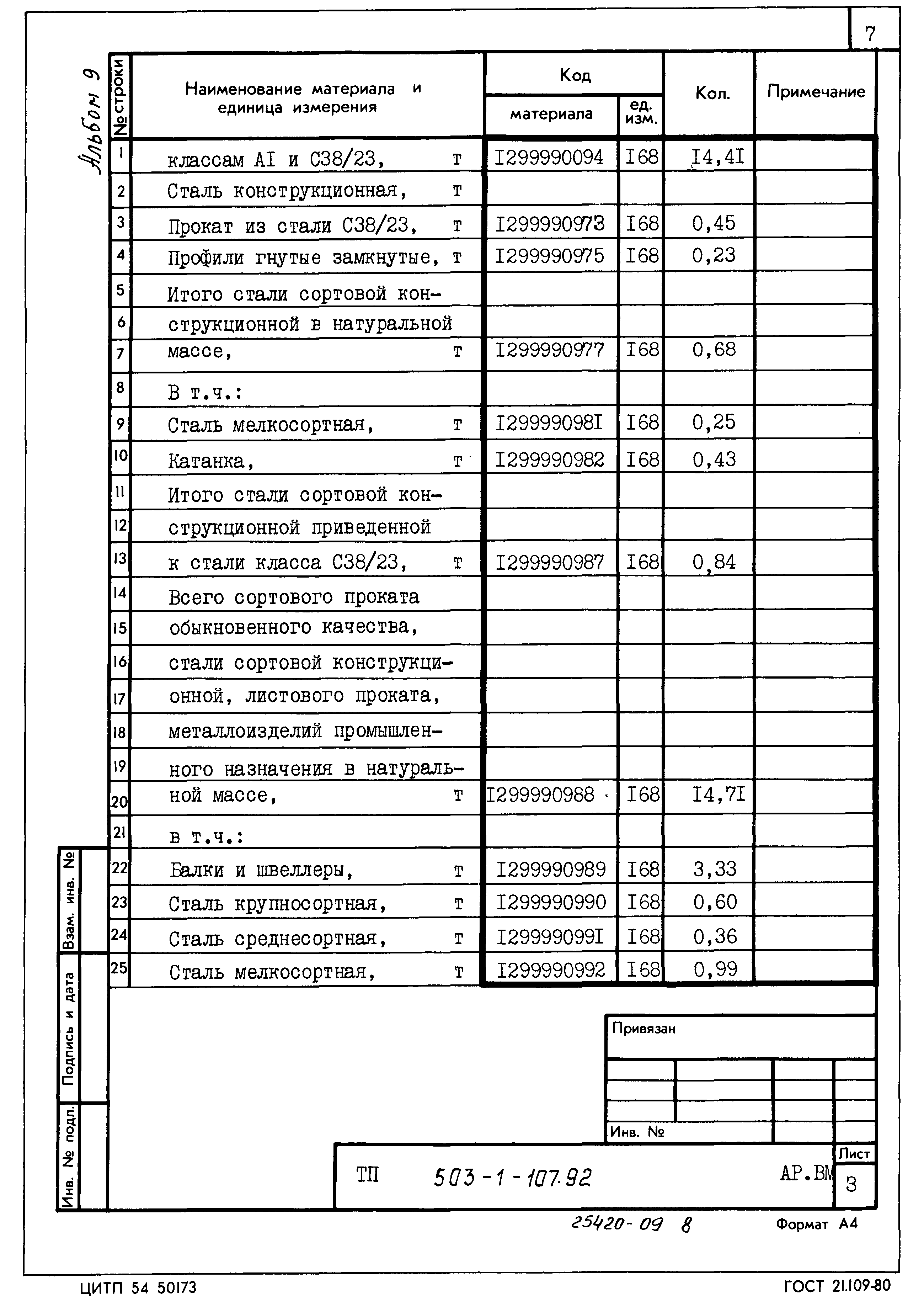 Типовой проект 503-1-107.92