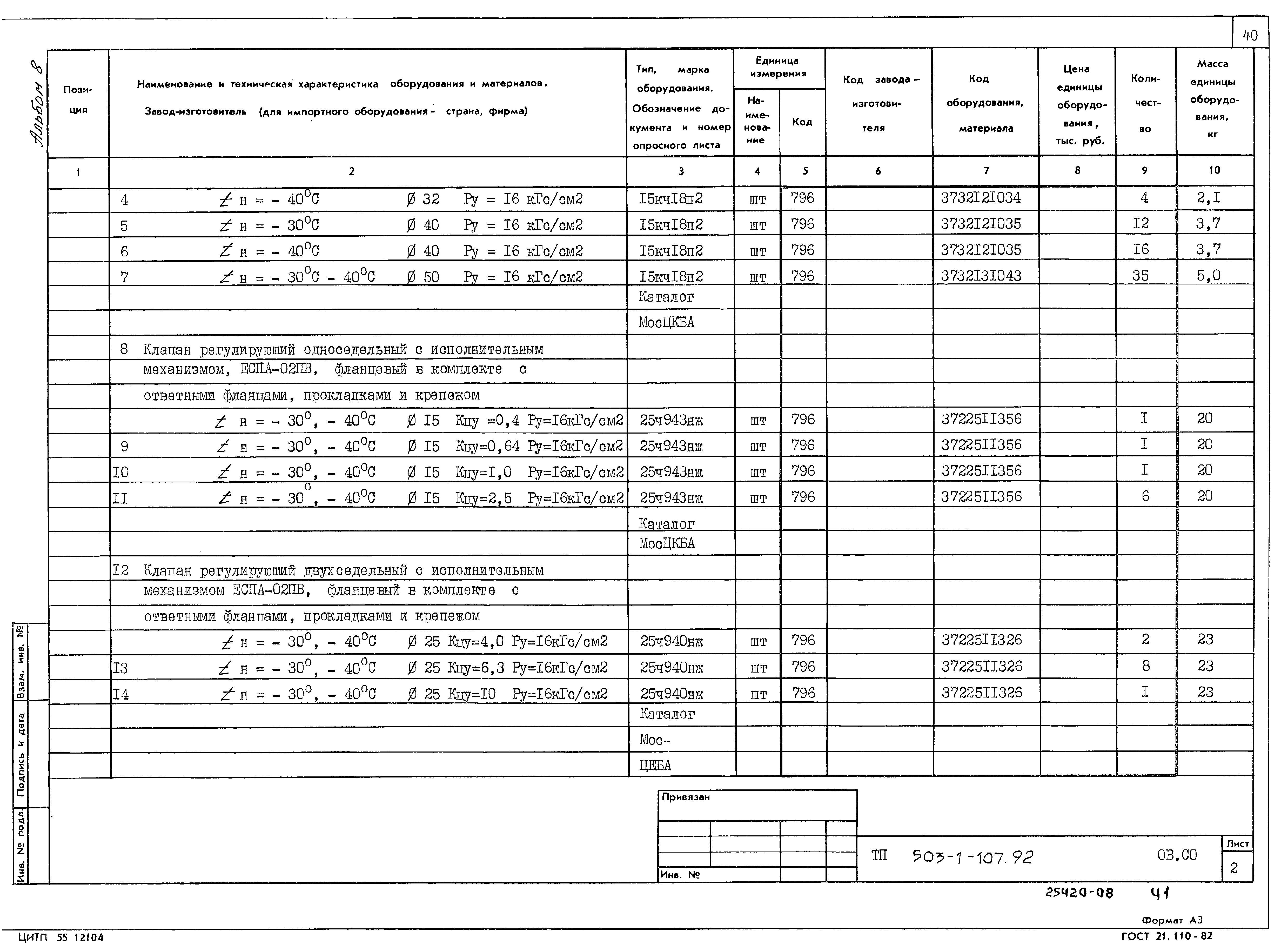 Типовой проект 503-1-107.92