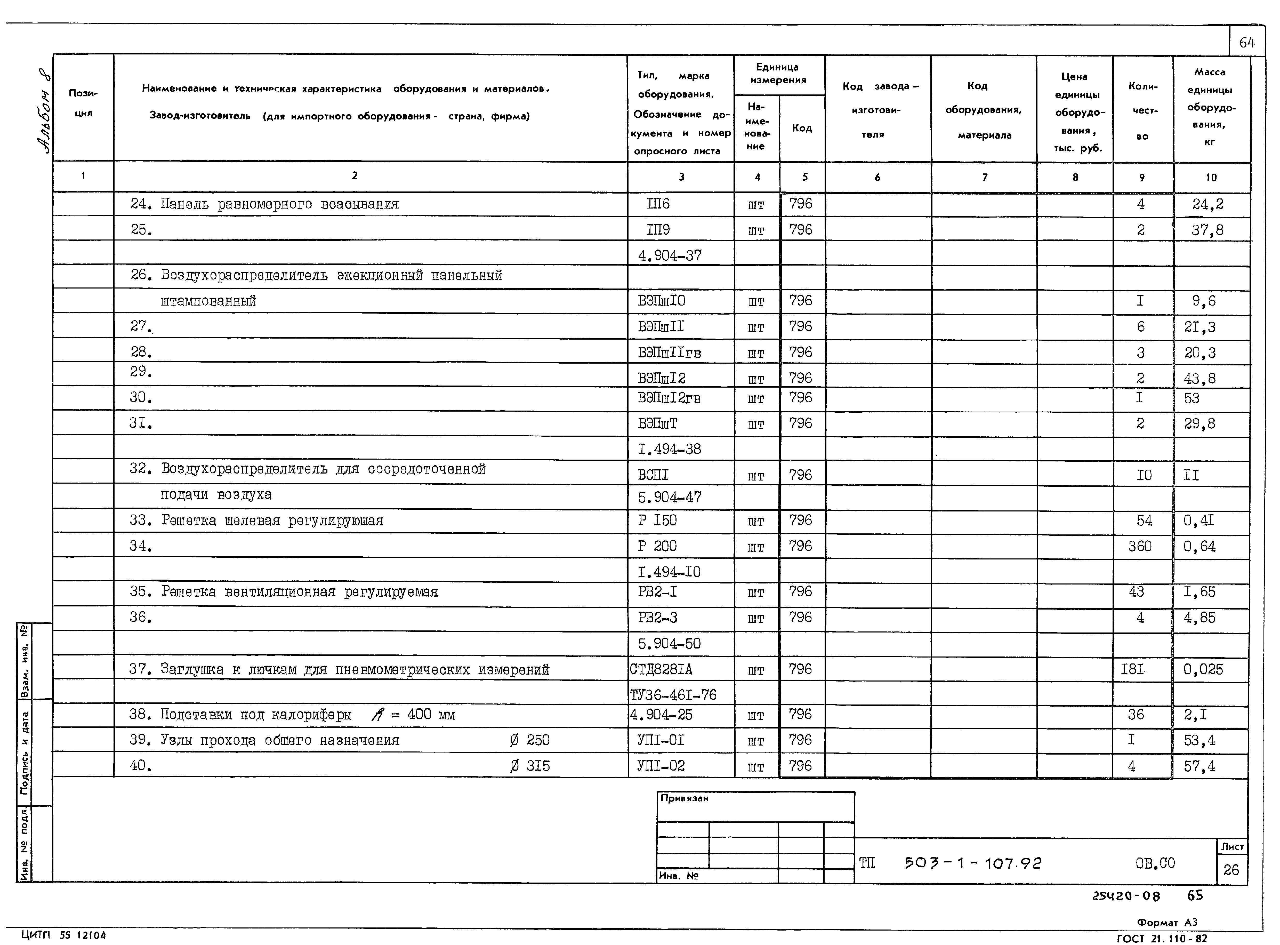 Типовой проект 503-1-107.92