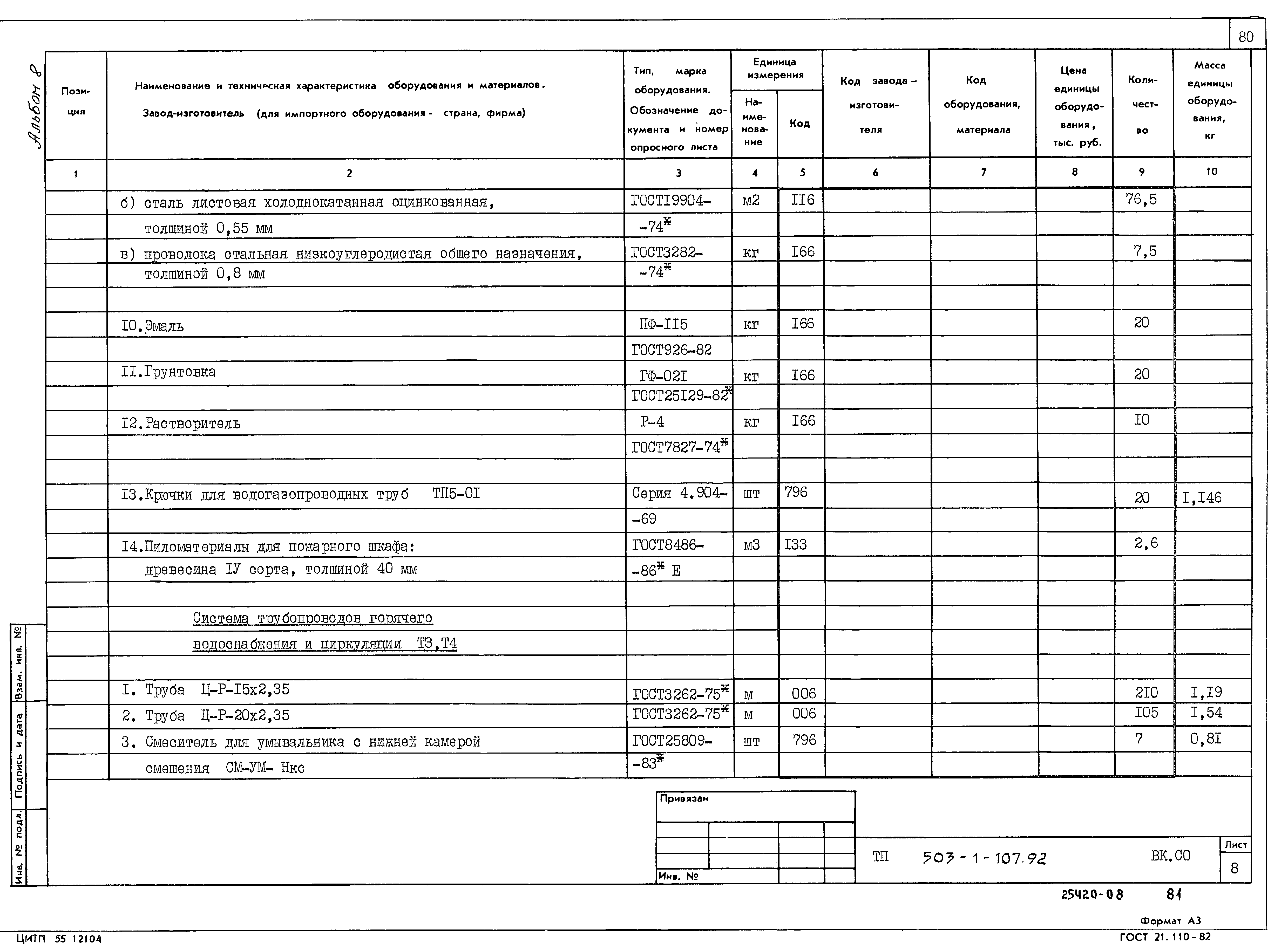 Типовой проект 503-1-107.92