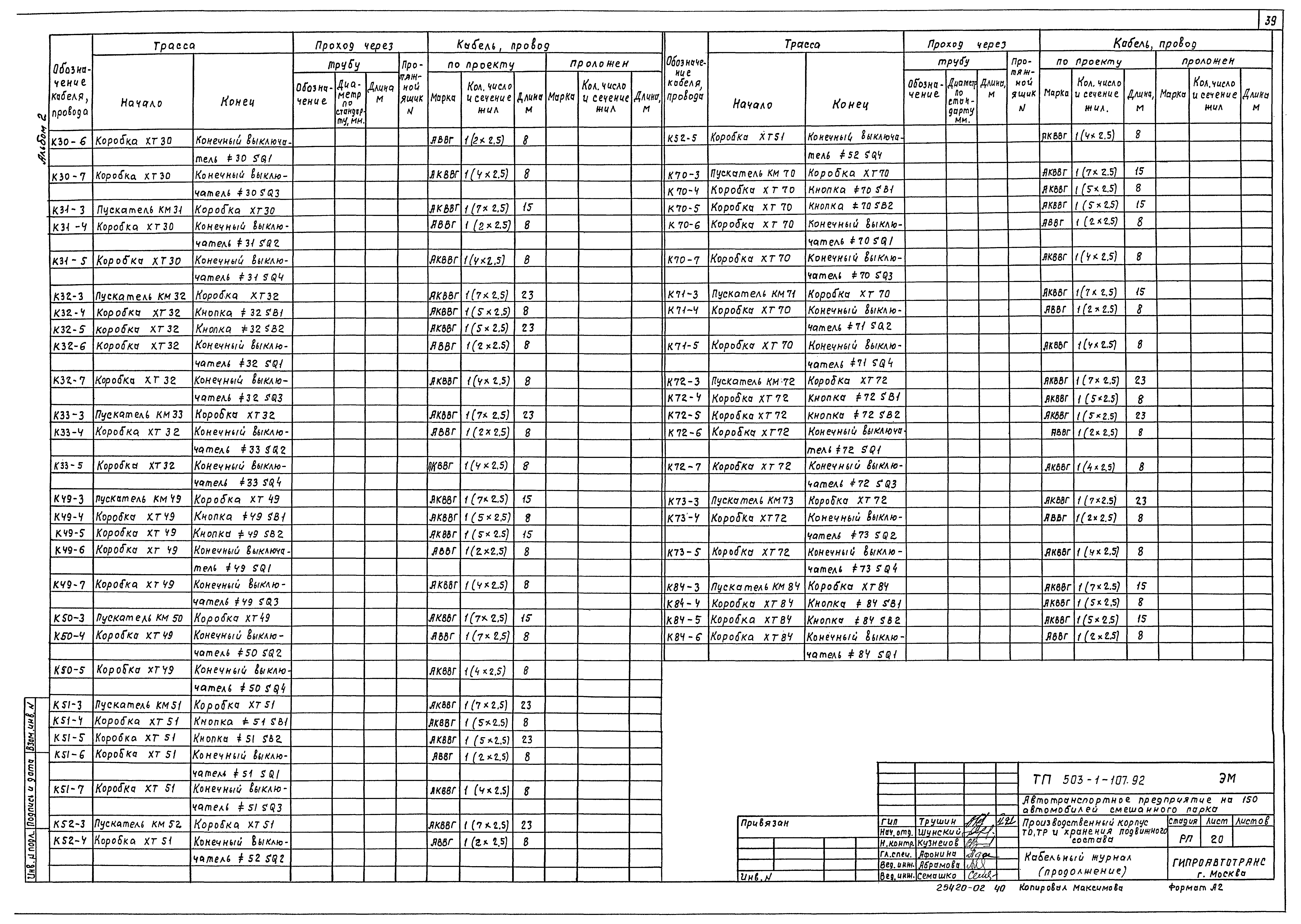 Типовой проект 503-1-107.92