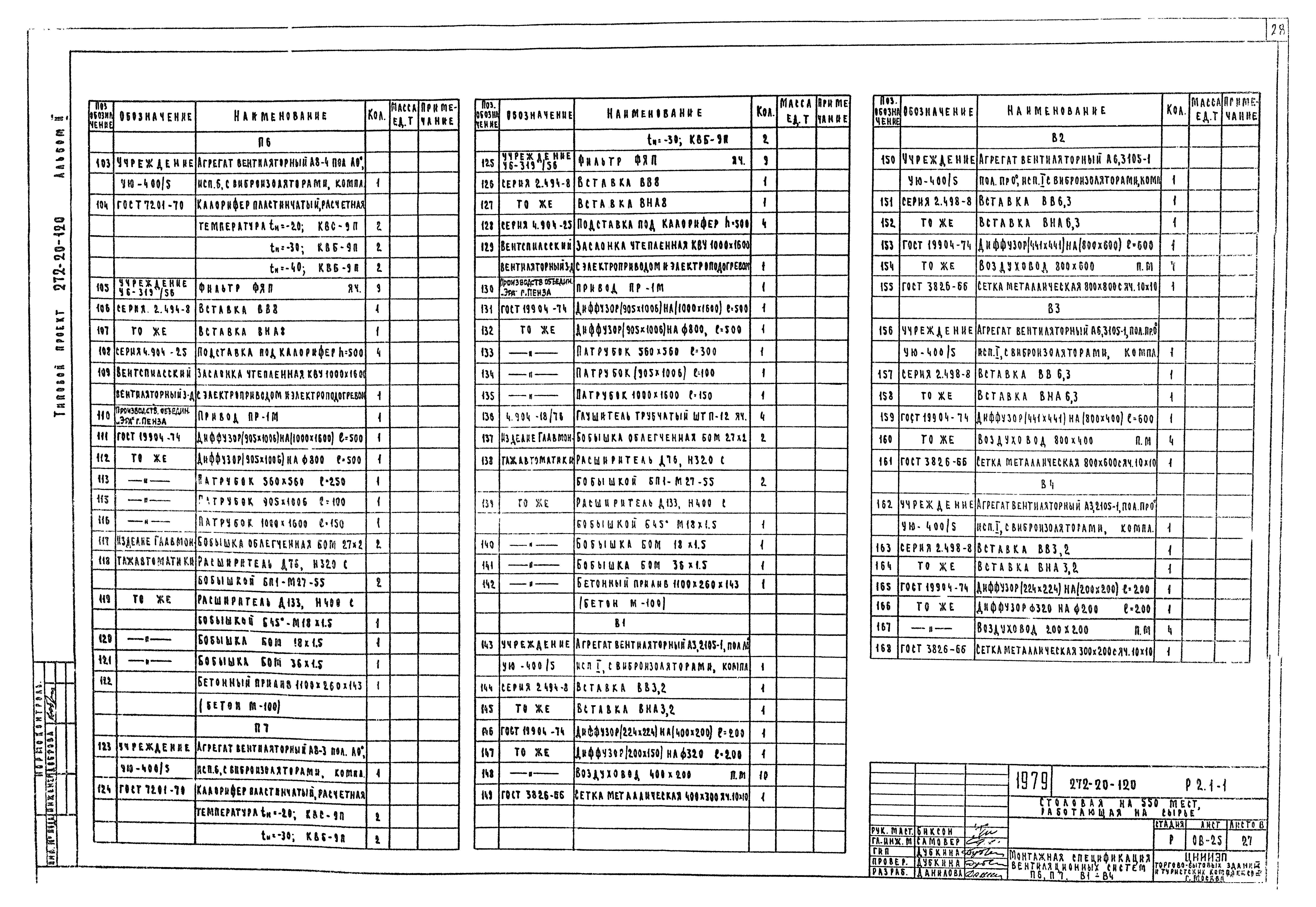 Типовой проект 272-20-120