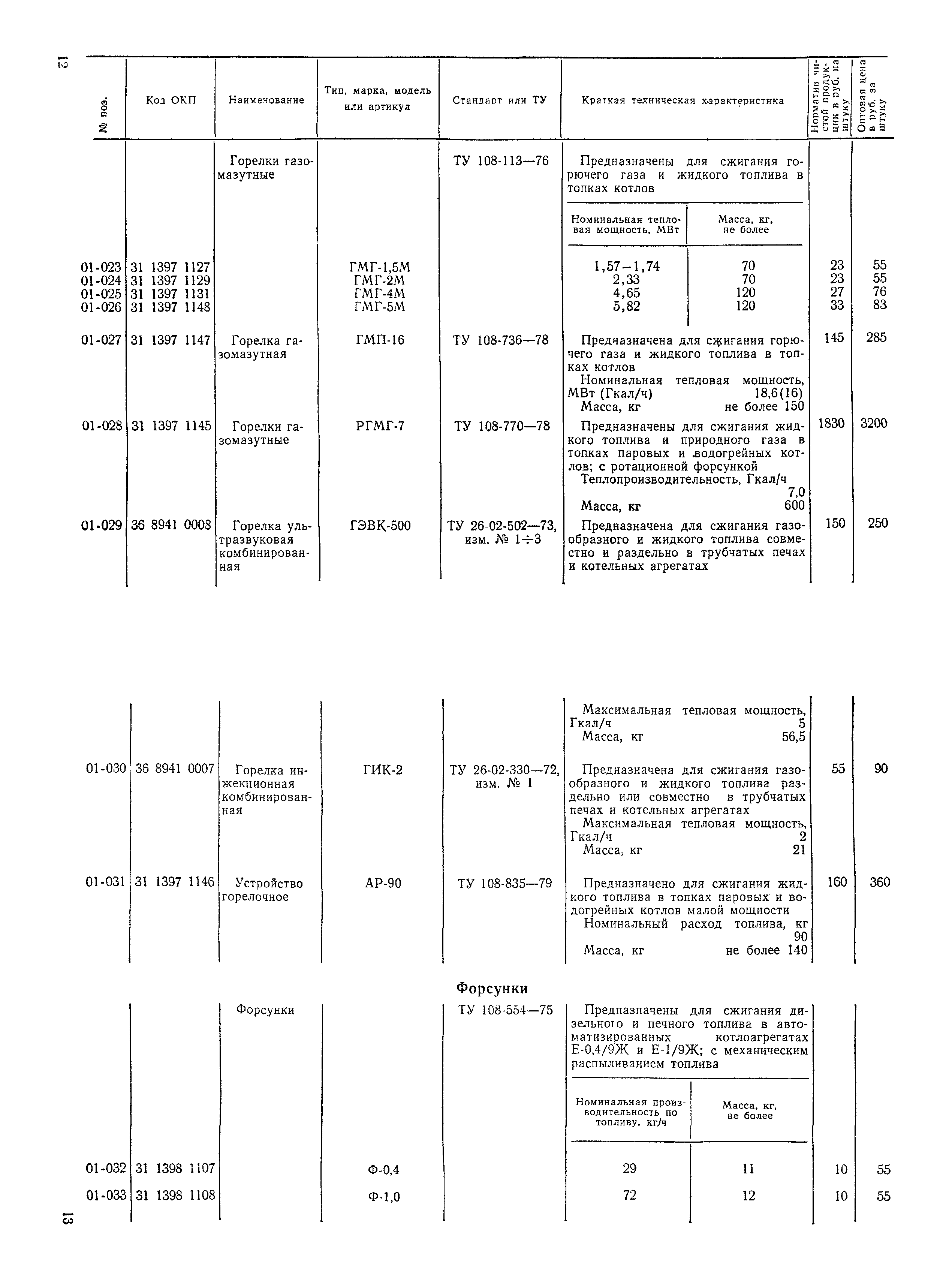 Прейскурант 19-05