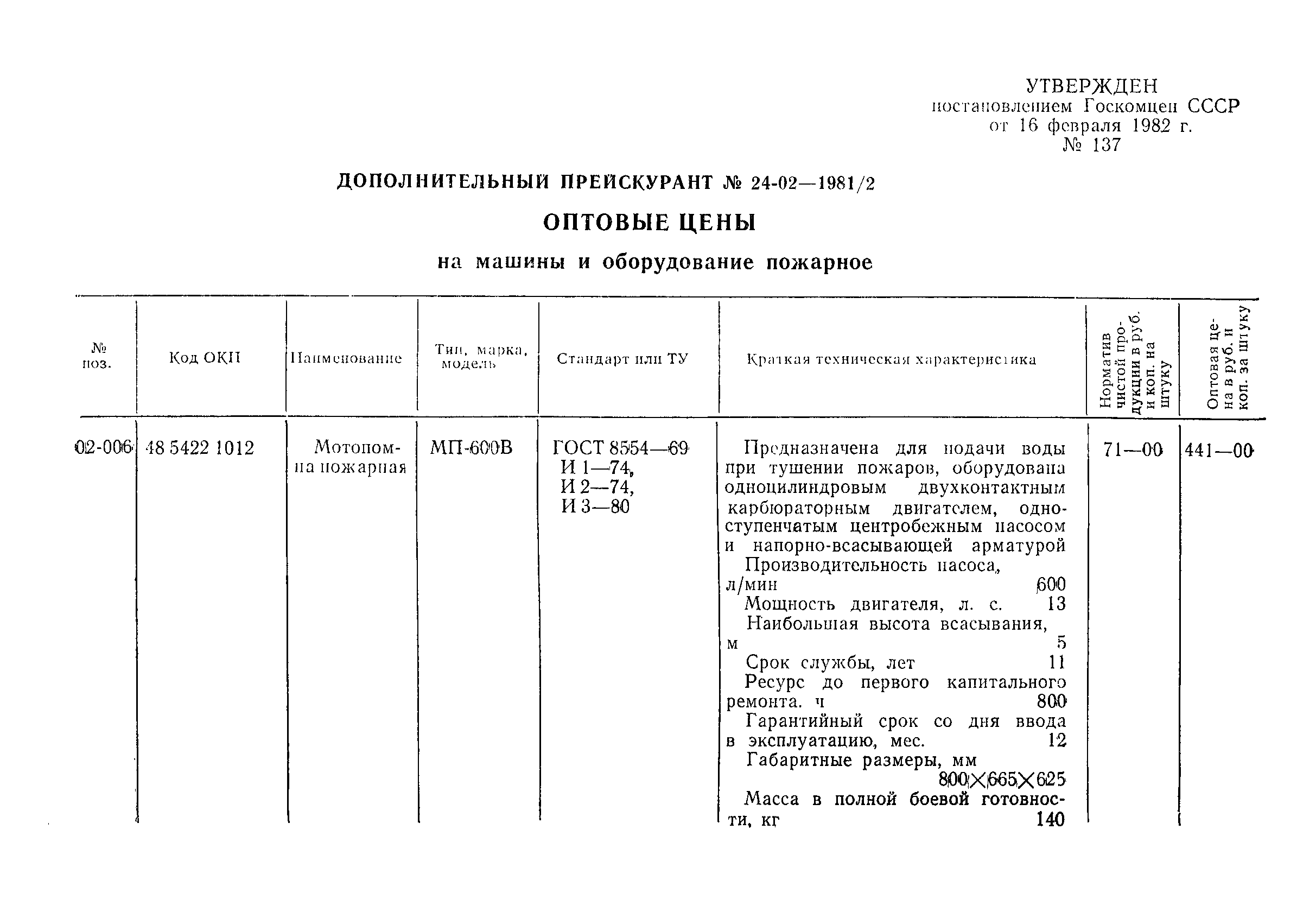 Прейскурант 24-02