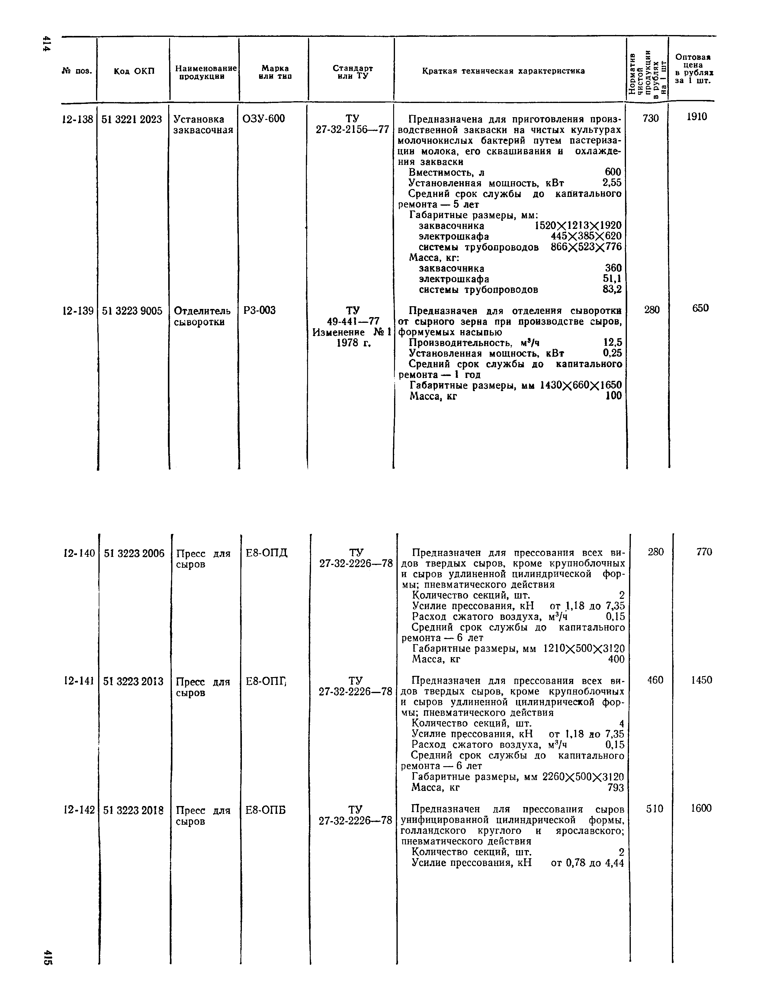 Прейскурант 24-03
