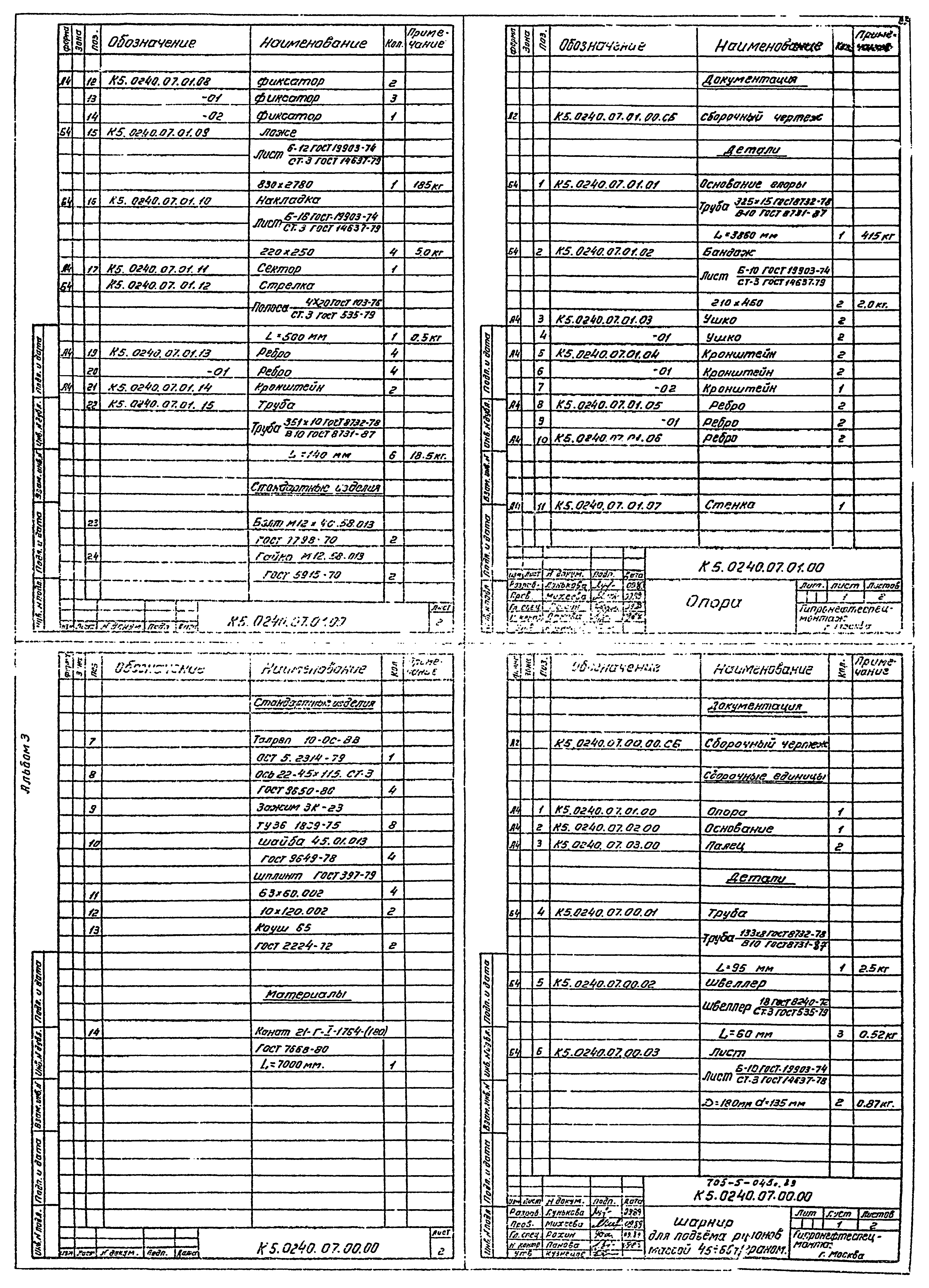 Типовые проектные решения 705-5-049с.89