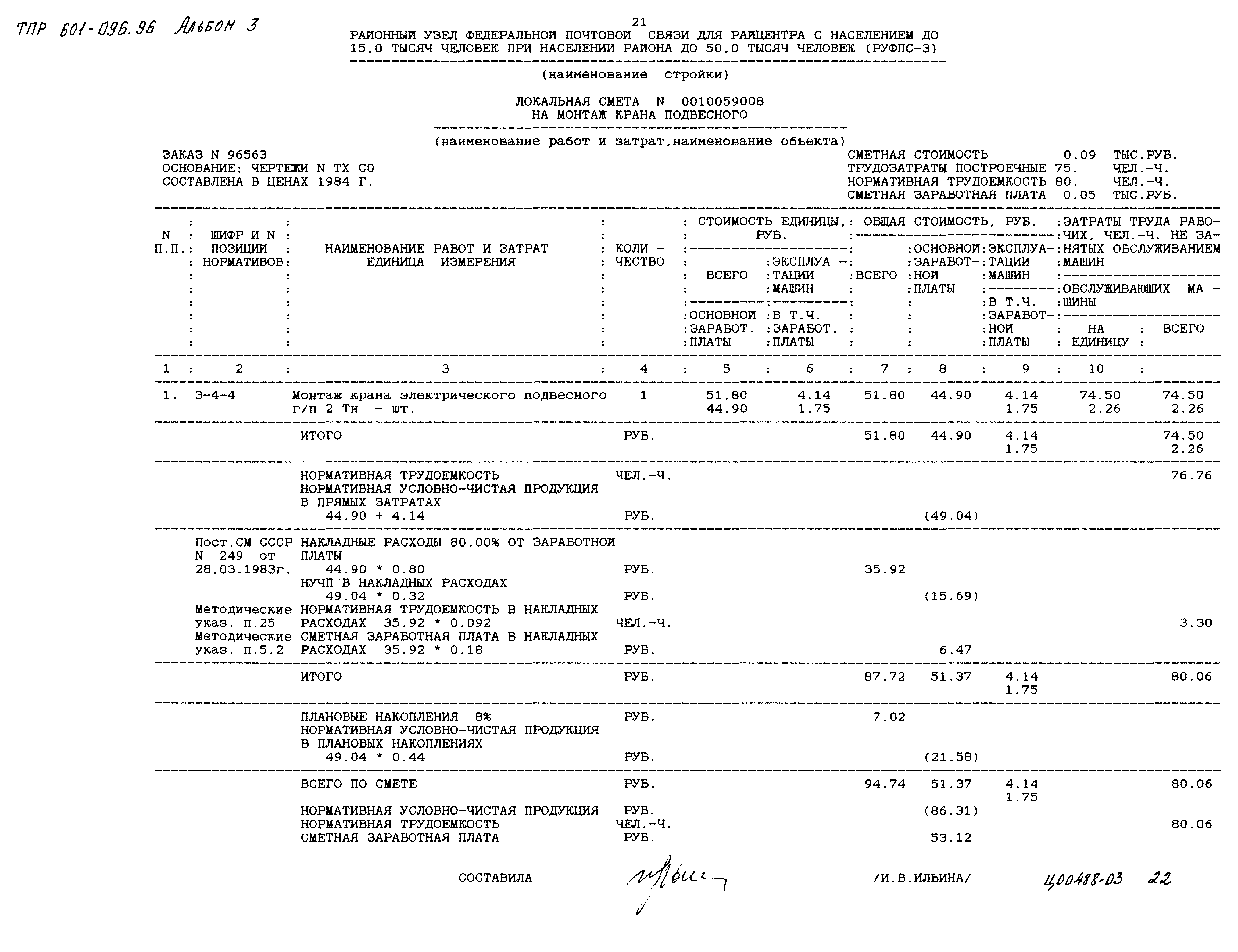Типовые проектные решения 601-096.96