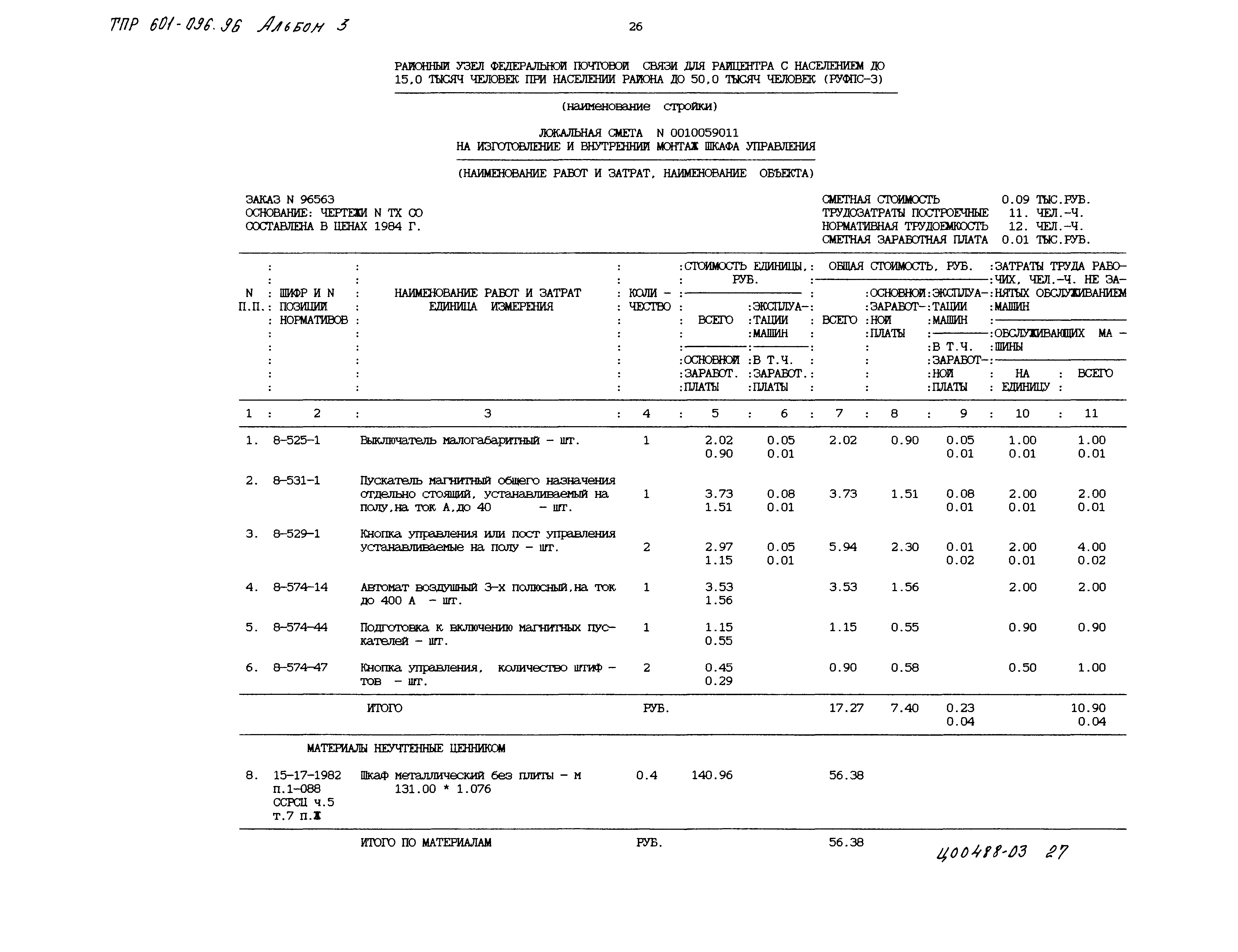 Типовые проектные решения 601-096.96