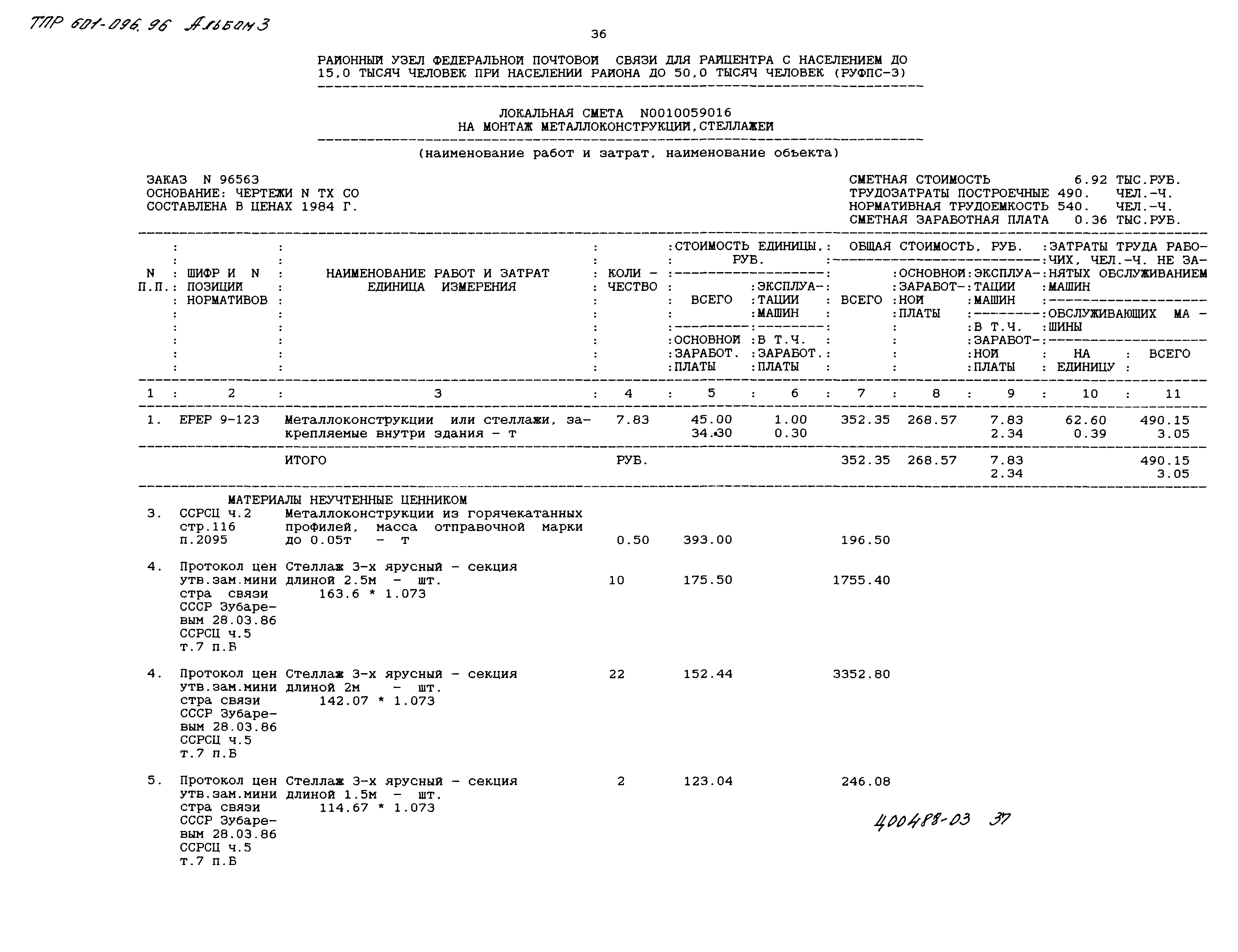 Типовые проектные решения 601-096.96