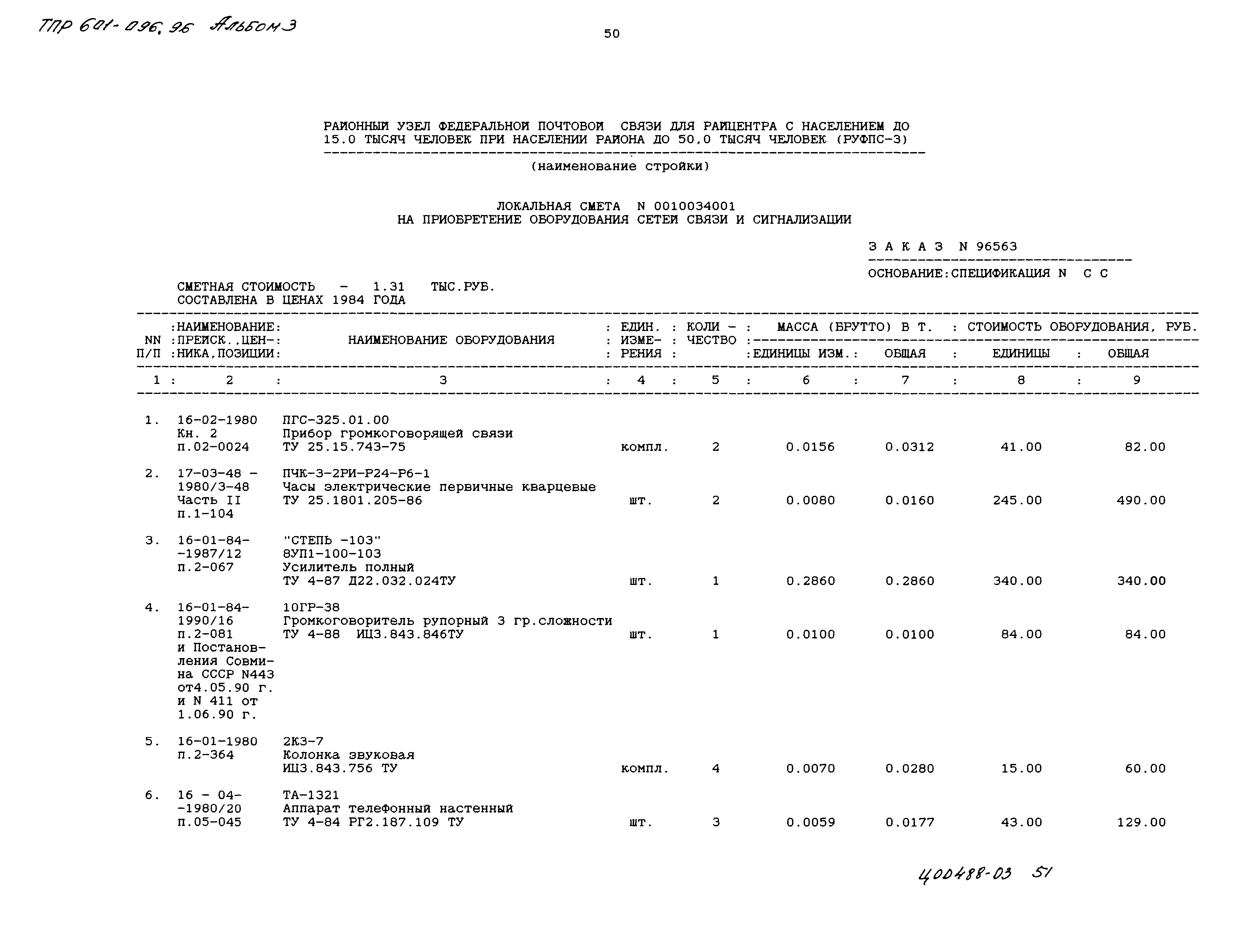 Типовые проектные решения 601-096.96