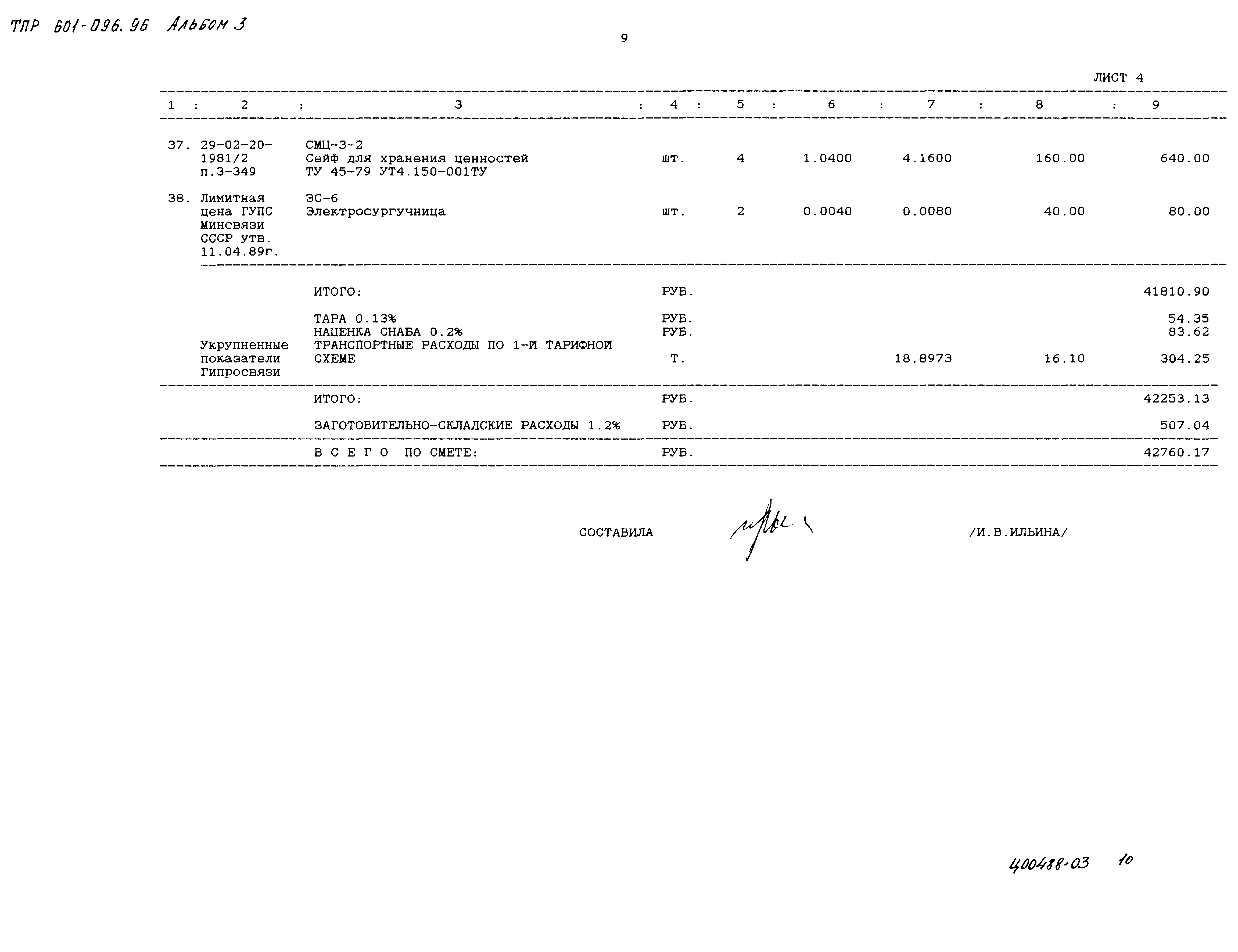 Типовые проектные решения 601-096.96