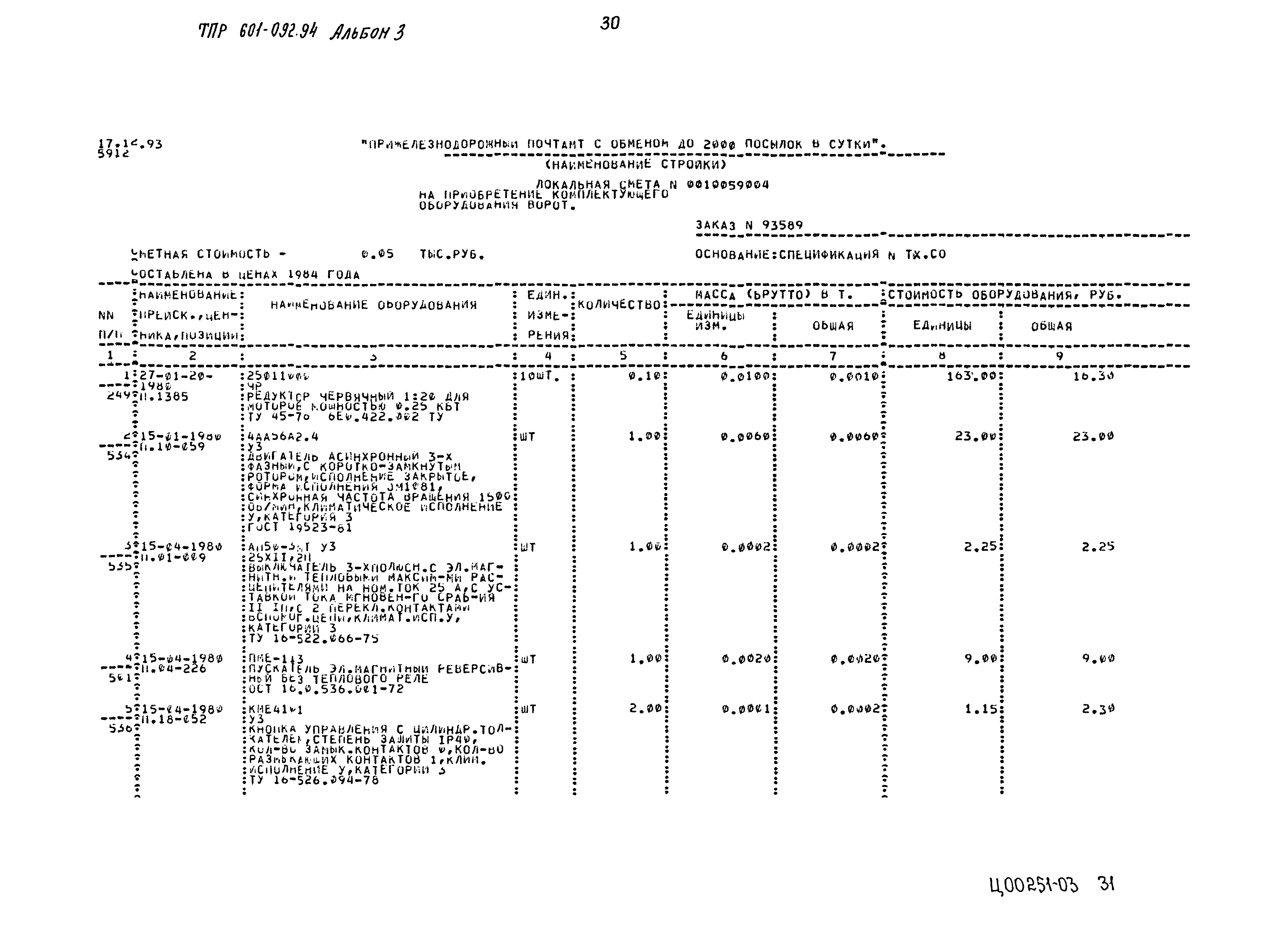 Типовые проектные решения 601-092.94