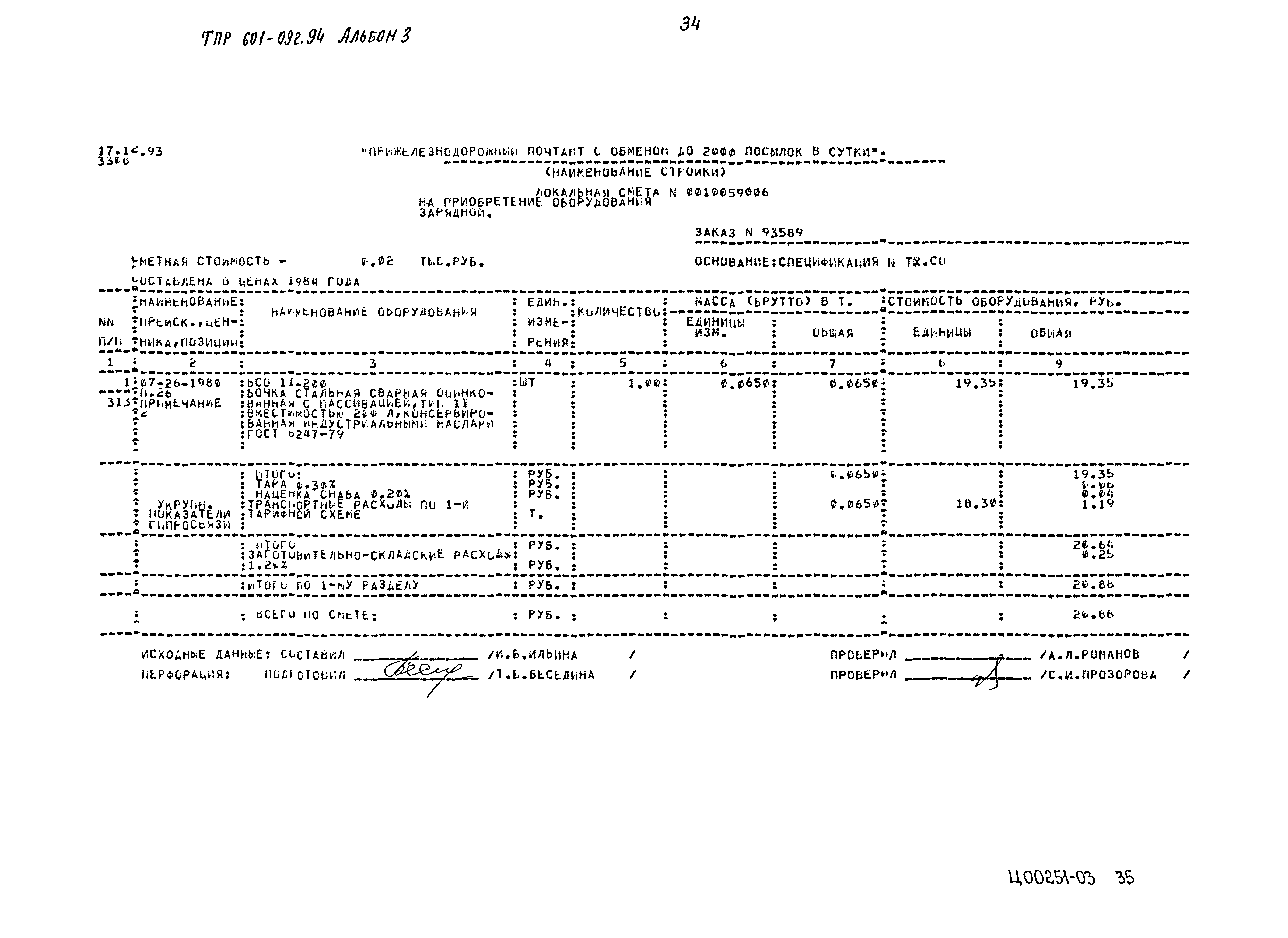 Типовые проектные решения 601-092.94