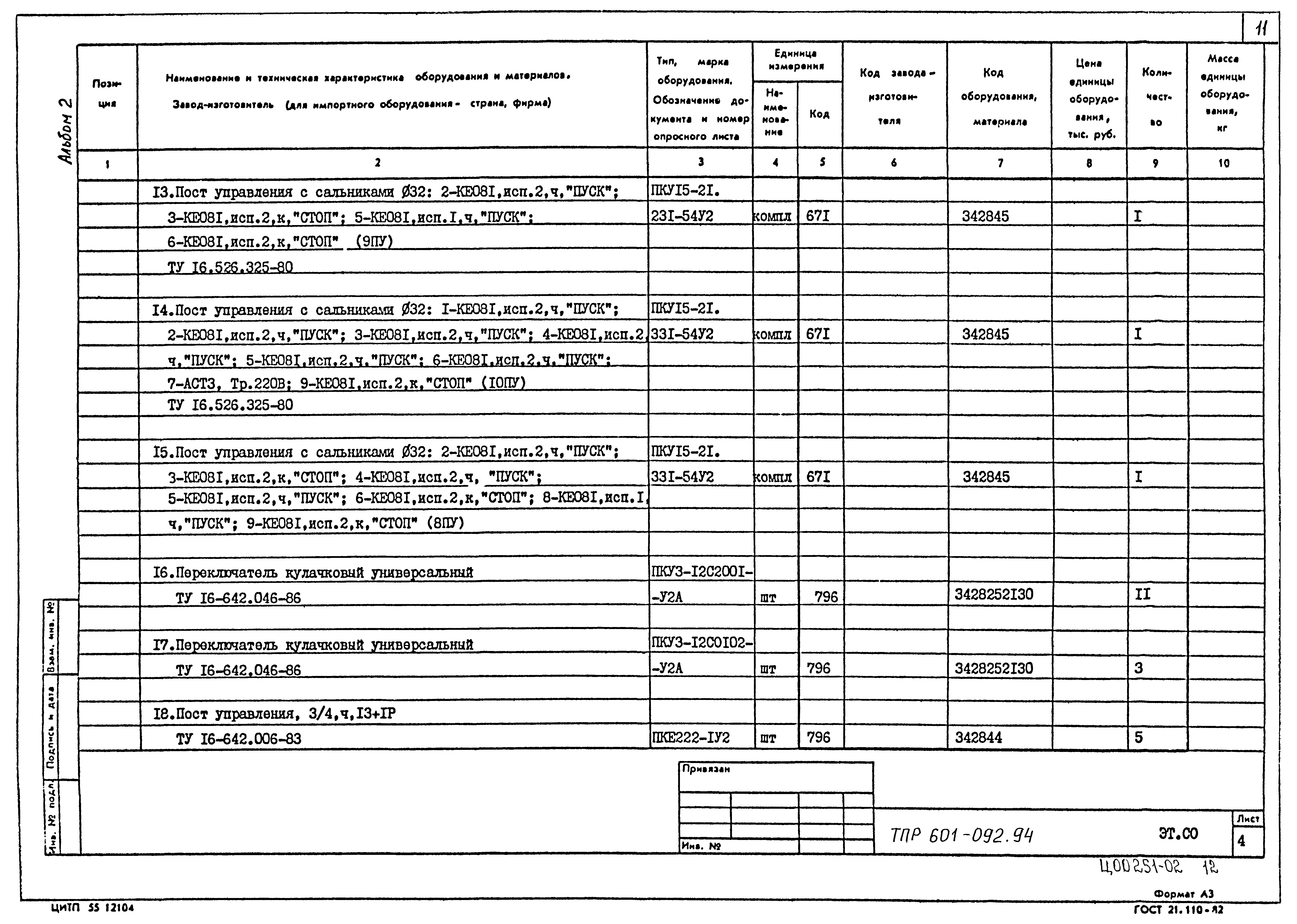 Типовые проектные решения 601-092.94