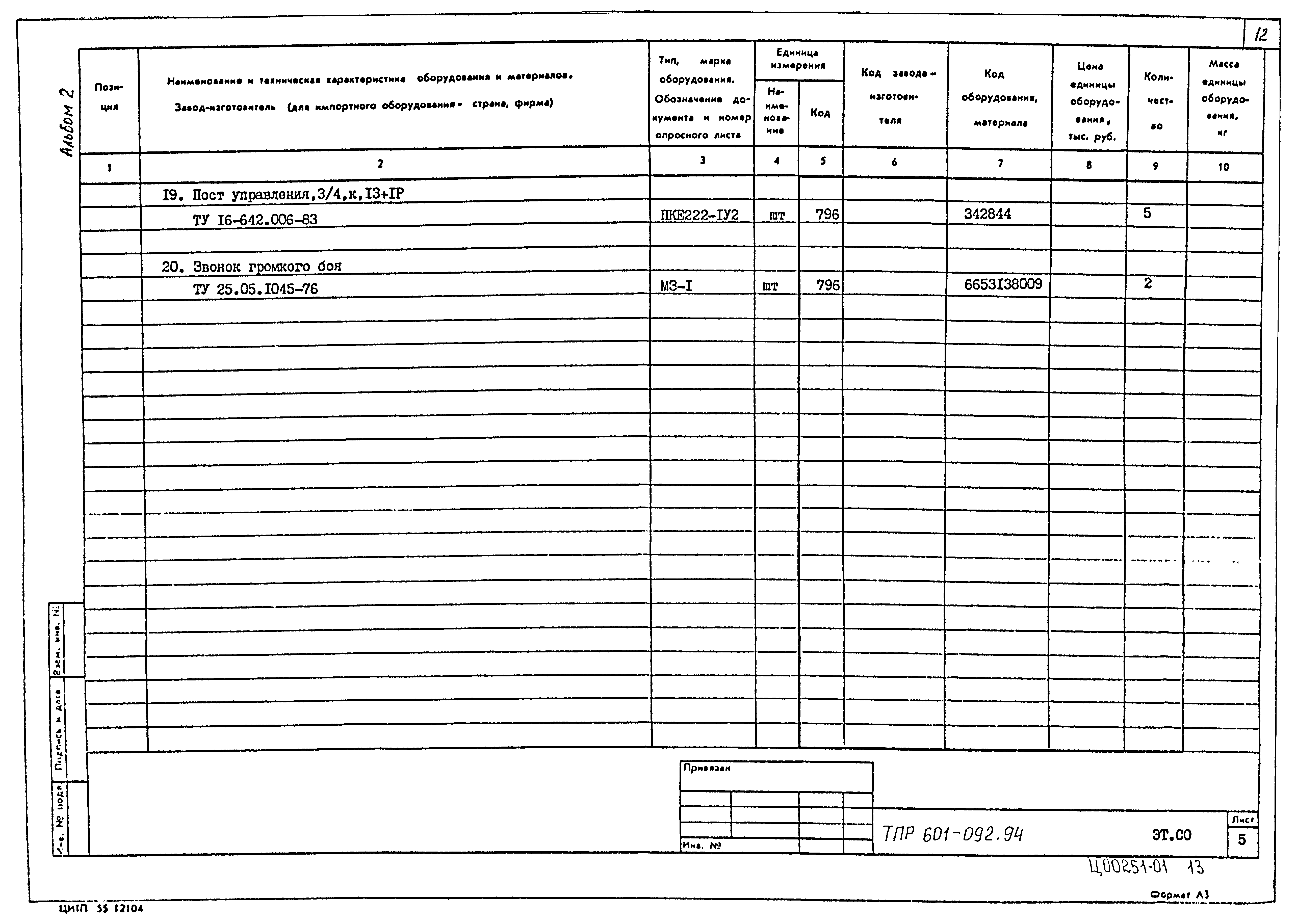 Типовые проектные решения 601-092.94