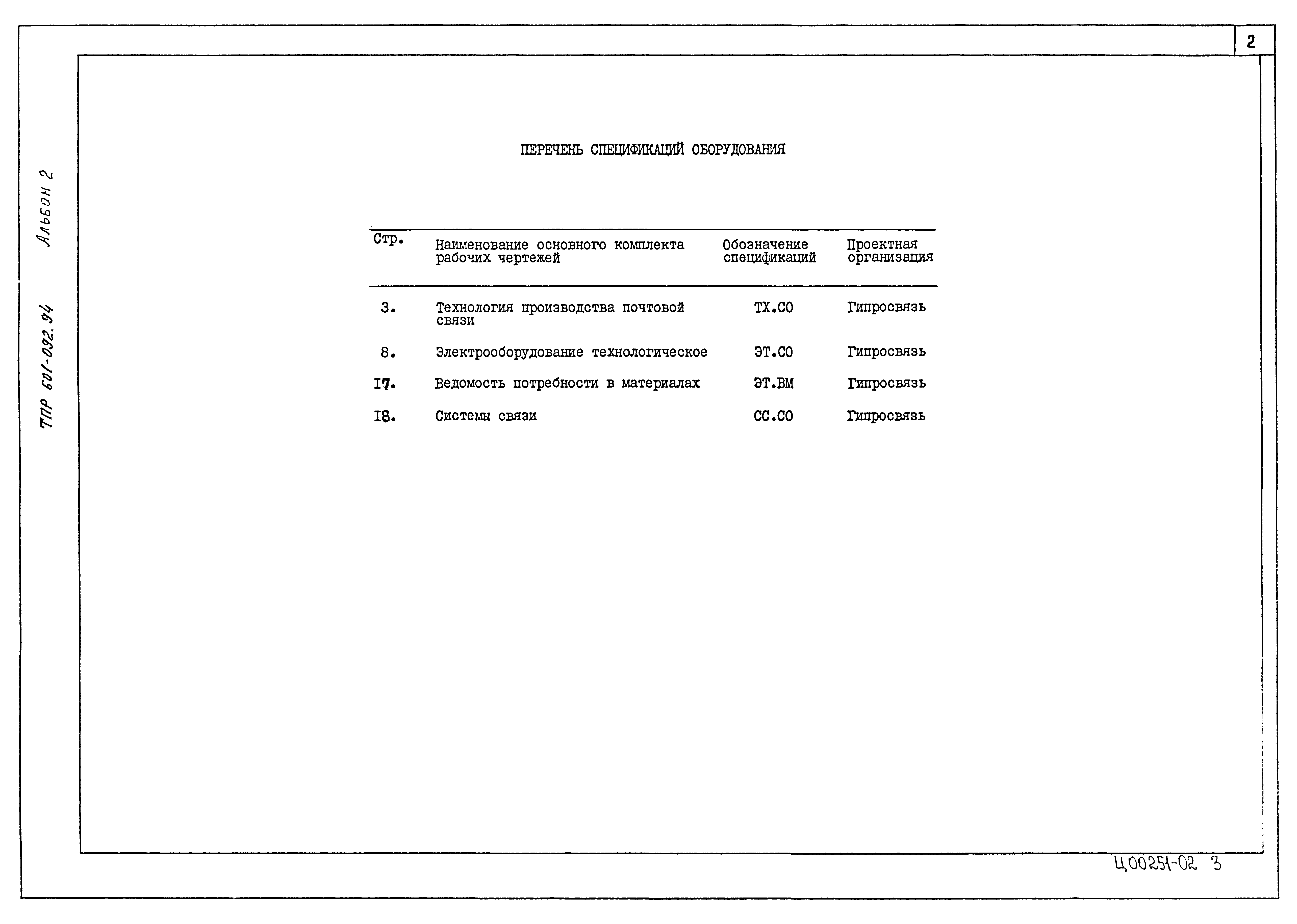 Типовые проектные решения 601-092.94