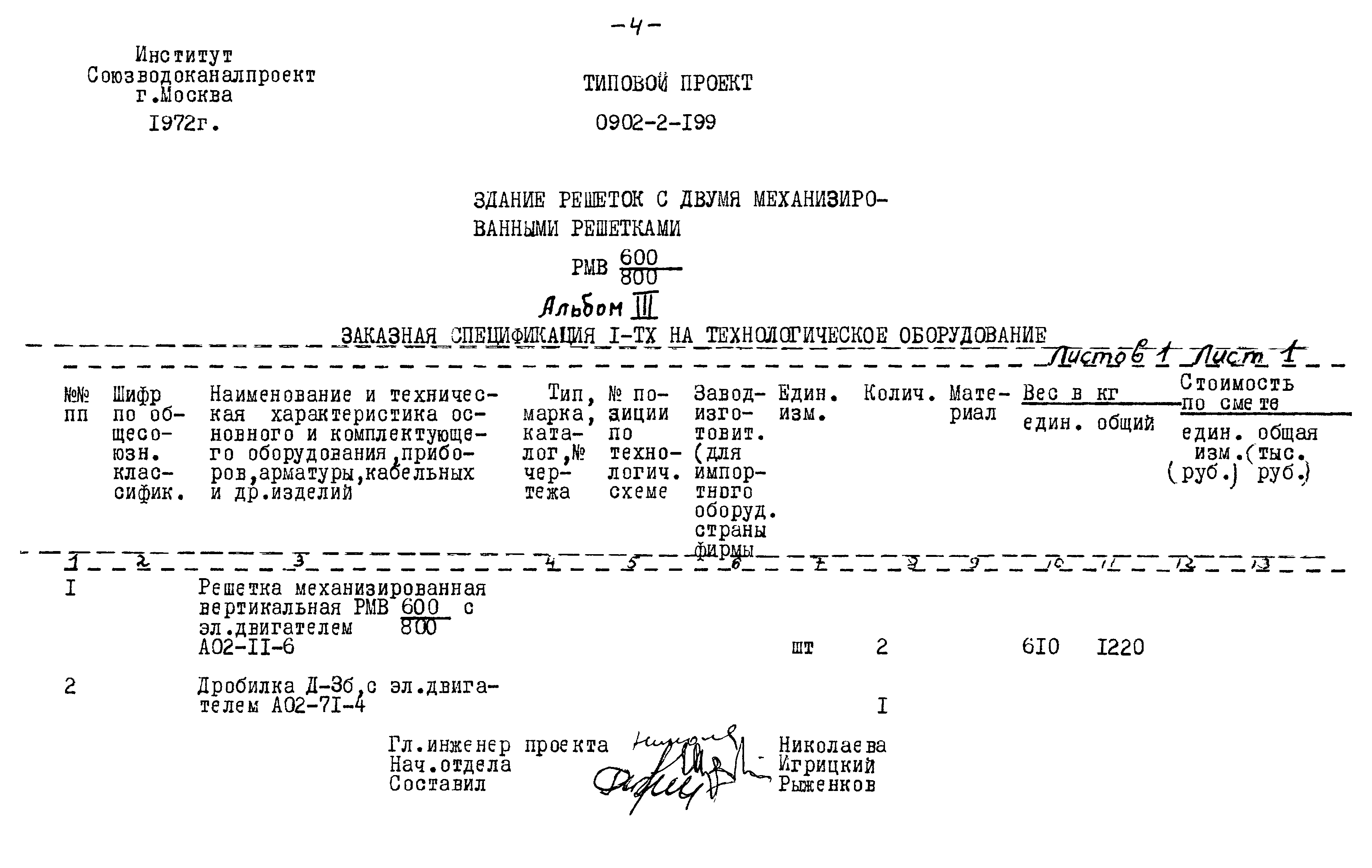 Типовой проект 0902-2-199