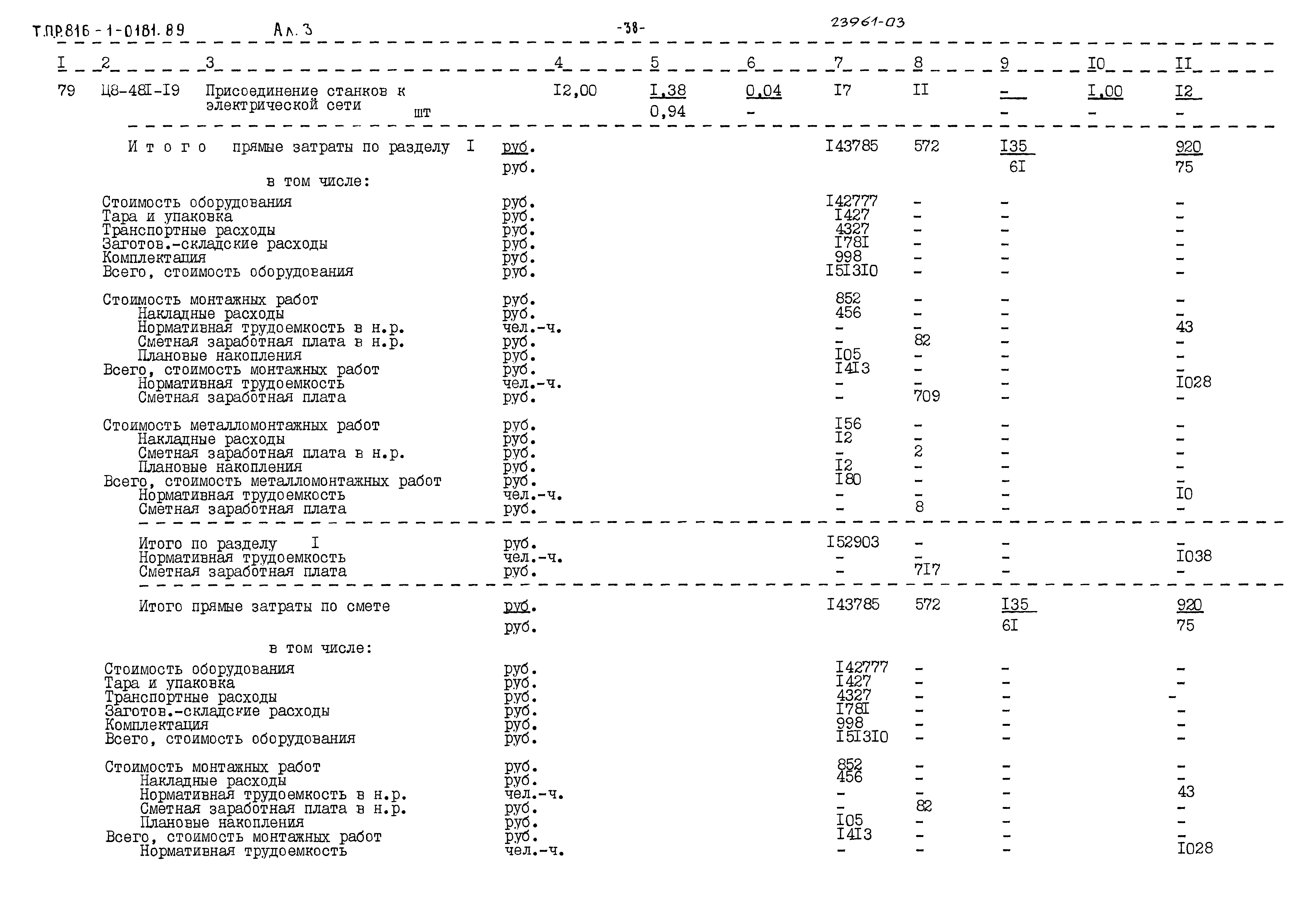 Типовые проектные решения 816-1-0181.89